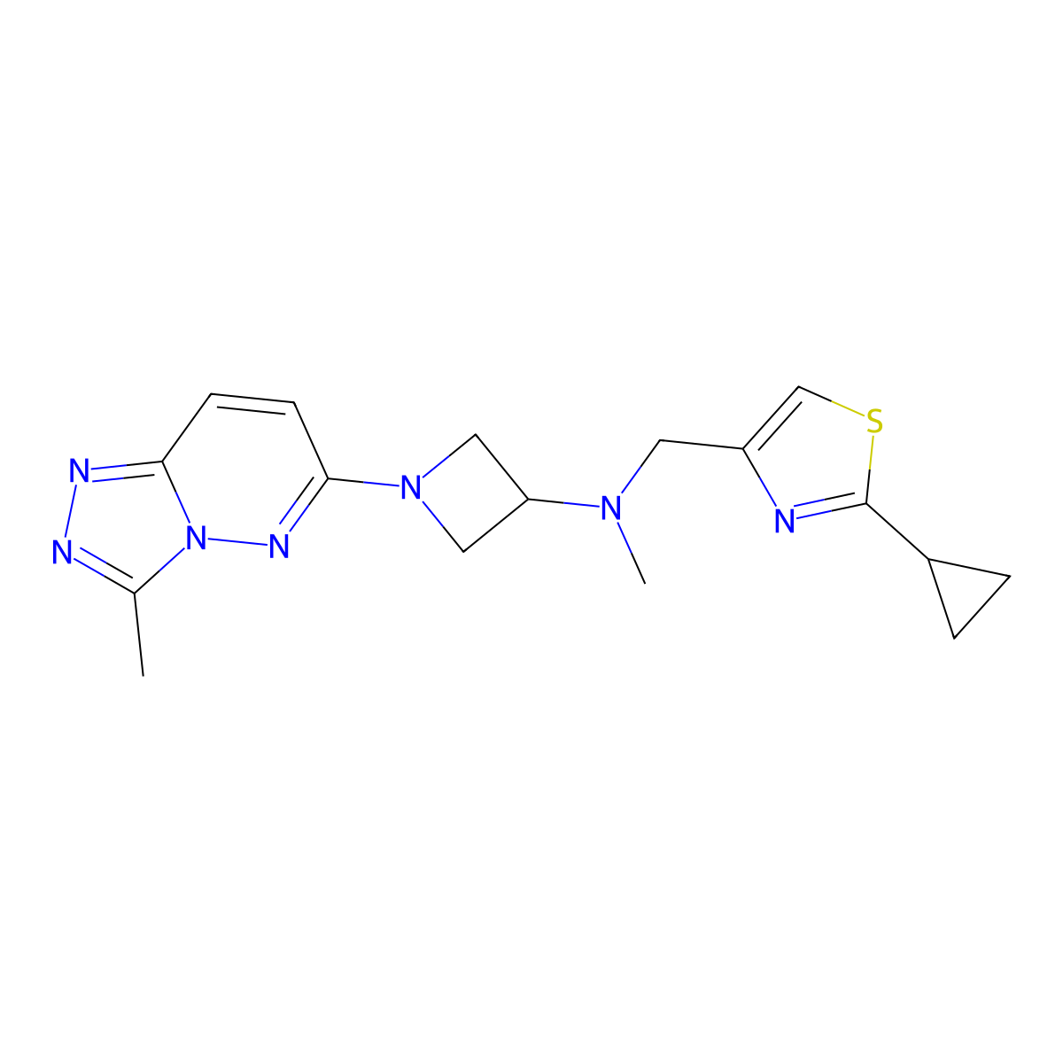 N-[(2-cyclopropyl-1,3-thiazol-4-yl)methyl]-N-methyl-1-{3-methyl-[1,2,4]triazolo[4,3-b]pyridazin-6-yl}azetidin-3-amine molecular structure, CAS 2200113-23-9