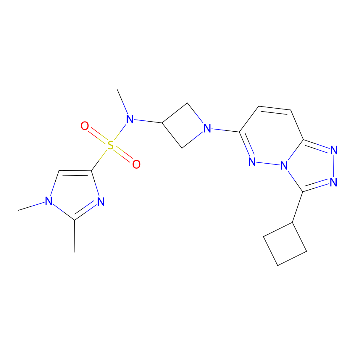 N-(1-{3-cyclobutyl-[1,2,4]triazolo[4,3-b]pyridazin-6-yl}azetidin-3-yl)-N,1,2-trimethyl-1H-imidazole-4-sulfonamide molecular structure, CAS 2200115-65-5