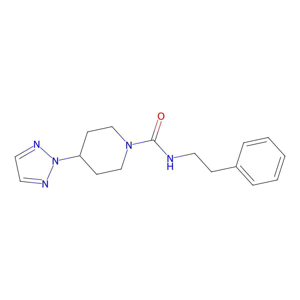 N-phenethyl-4-(2H-1,2,3-triazol-2-yl)piperidine-1-carboxamide molecular structure, CAS 2200140-53-8