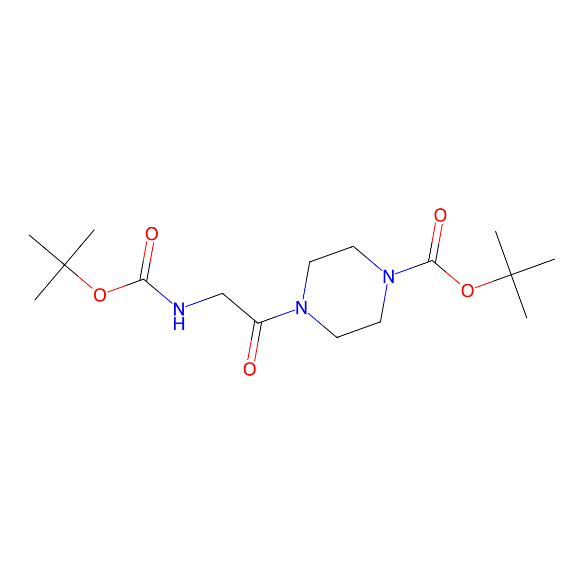 tert-Butyl 4-(2-{[(tert-butoxy)carbonyl]amino}acetyl)piperazine-1-carboxylate molecular structure, CAS 2200161-19-7