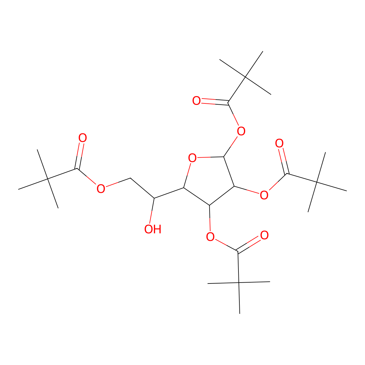 [2-Hydroxy-2-[3,4,5-tris(2,2-dimethylpropanoyloxy)tetrahydrofuran-2-yl]ethyl] 2,2-dimethylpropanoate molecular structure, CAS 220017-49-2