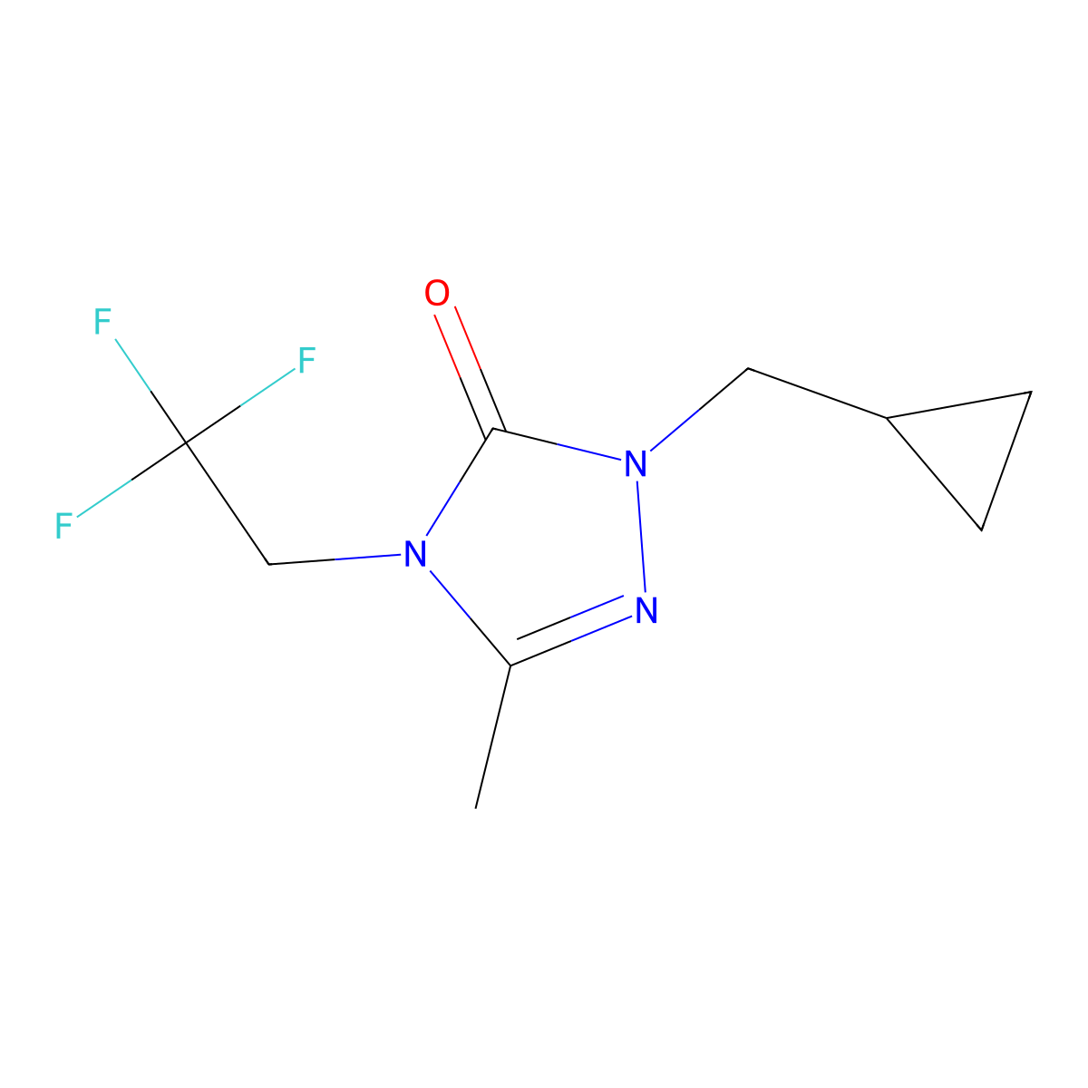 1-(cyclopropylmethyl)-3-methyl-4-(2,2,2-trifluoroethyl)-4,5-dihydro-1H-1,2,4-triazol-5-one molecular structure, CAS 2200177-88-2
