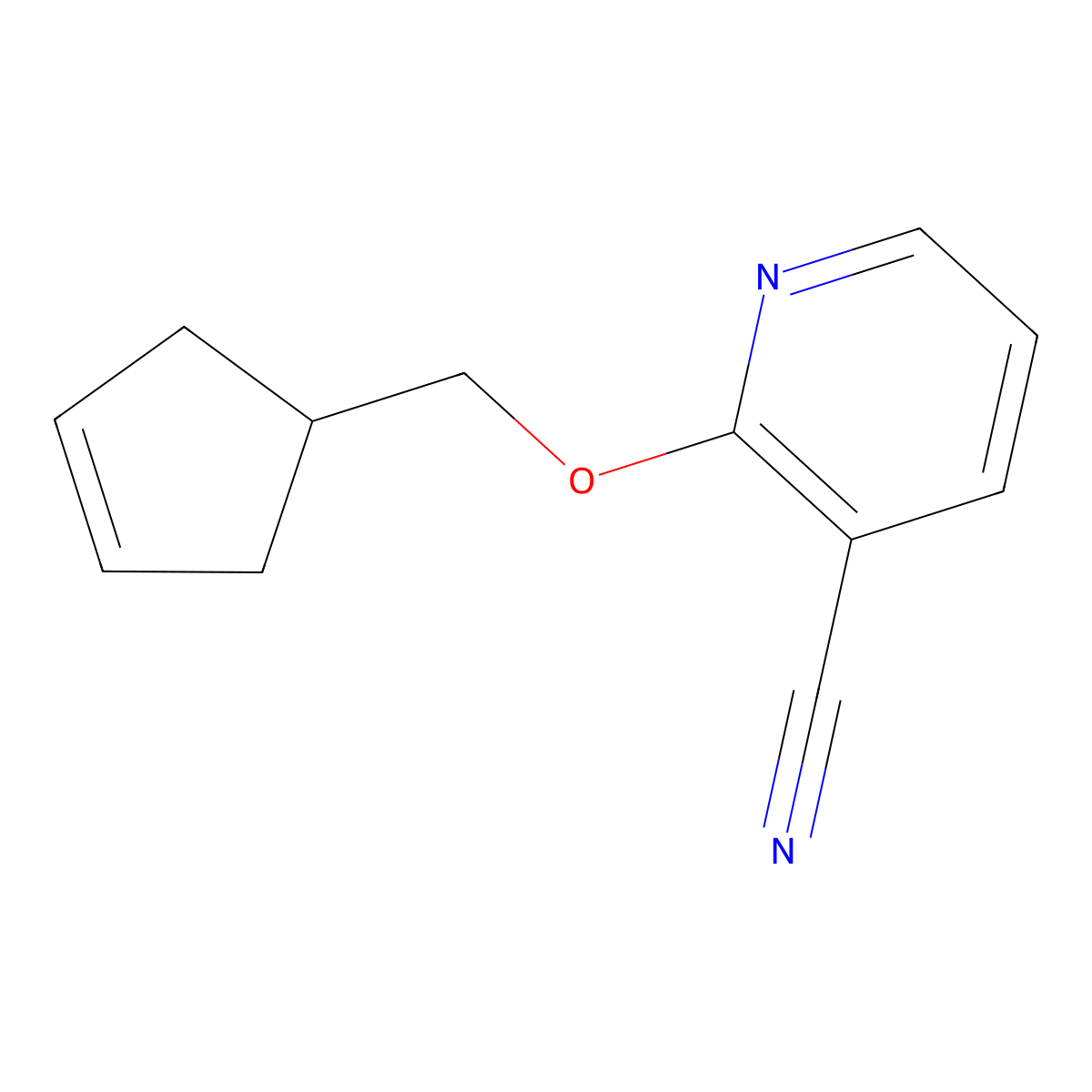 2-[(Cyclopent-3-en-1-yl)methoxy]pyridine-3-carbonitrile molecular structure, CAS 2200178-55-6