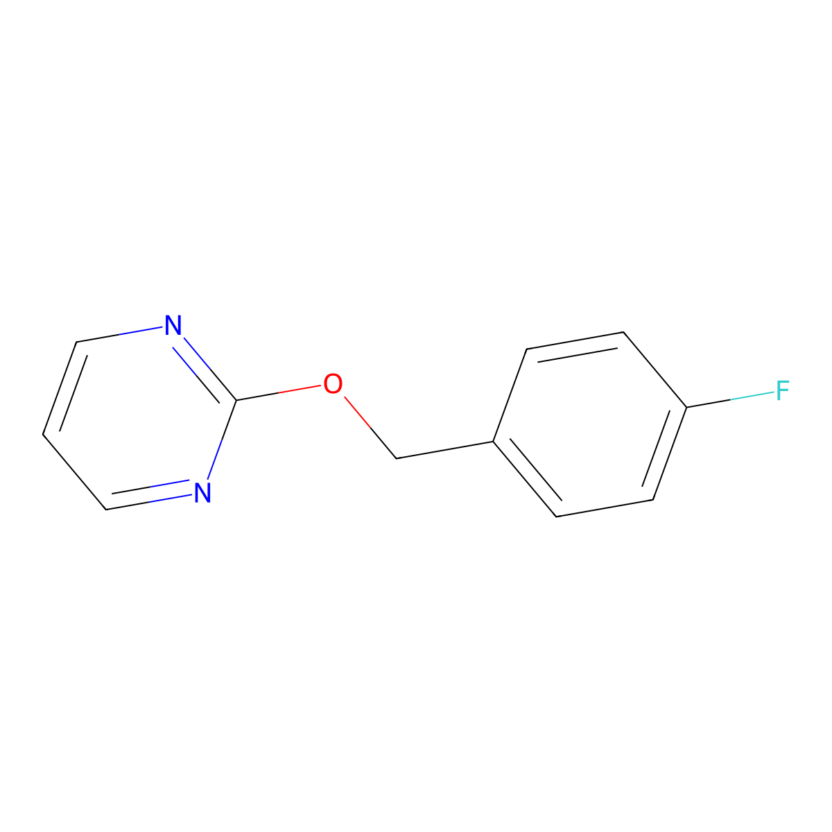 2-[(4-Fluorophenyl)methoxy]pyrimidine molecular structure, CAS 2200182-08-5