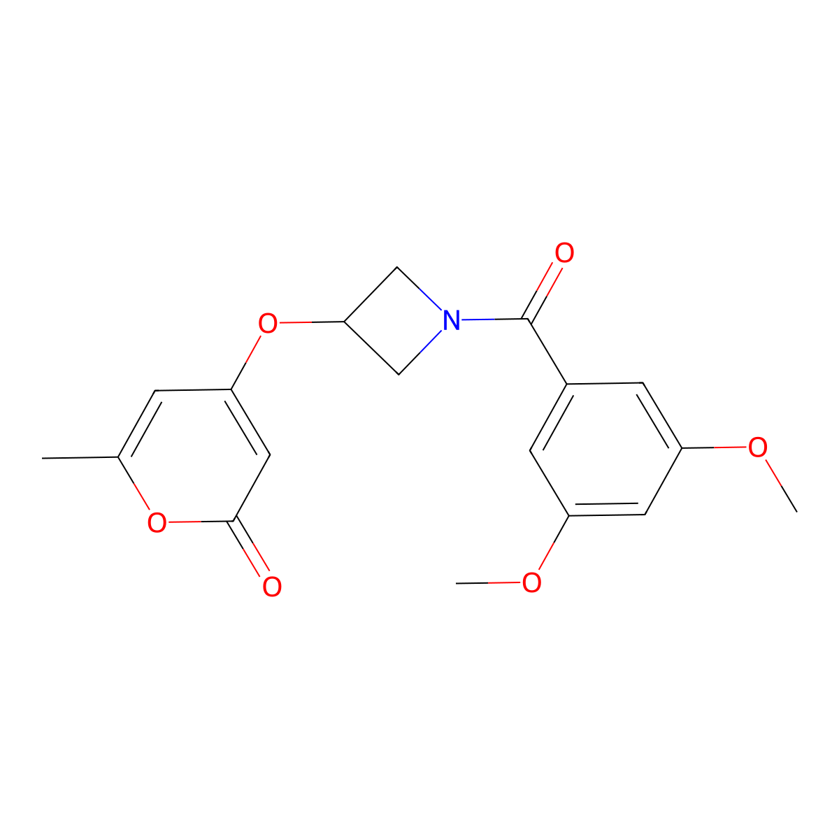 4-{[1-(3,5-dimethoxybenzoyl)azetidin-3-yl]oxy}-6-methyl-2H-pyran-2-one molecular structure, CAS 2200186-61-2