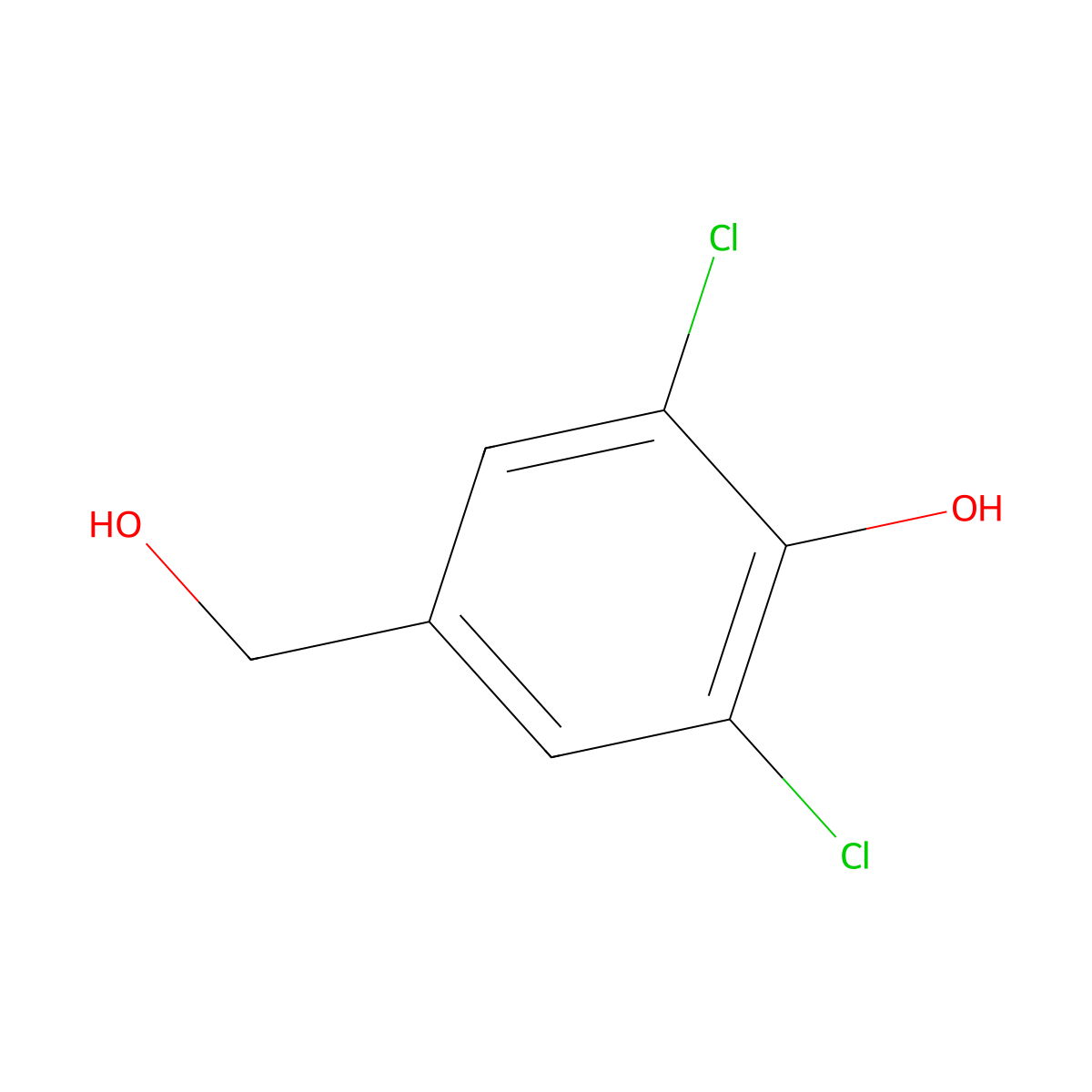Benzenemethanol, 3,5-dichloro-4-hydroxy- molecular structure, CAS 22002-17-1