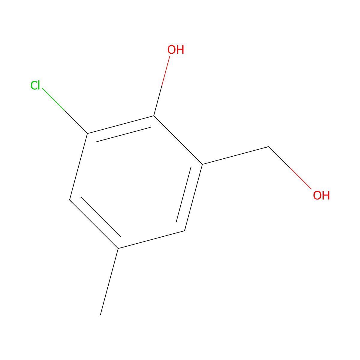 2-Chloro-6-(hydroxymethyl)-4-methylphenol molecular structure, CAS 22002-30-8
