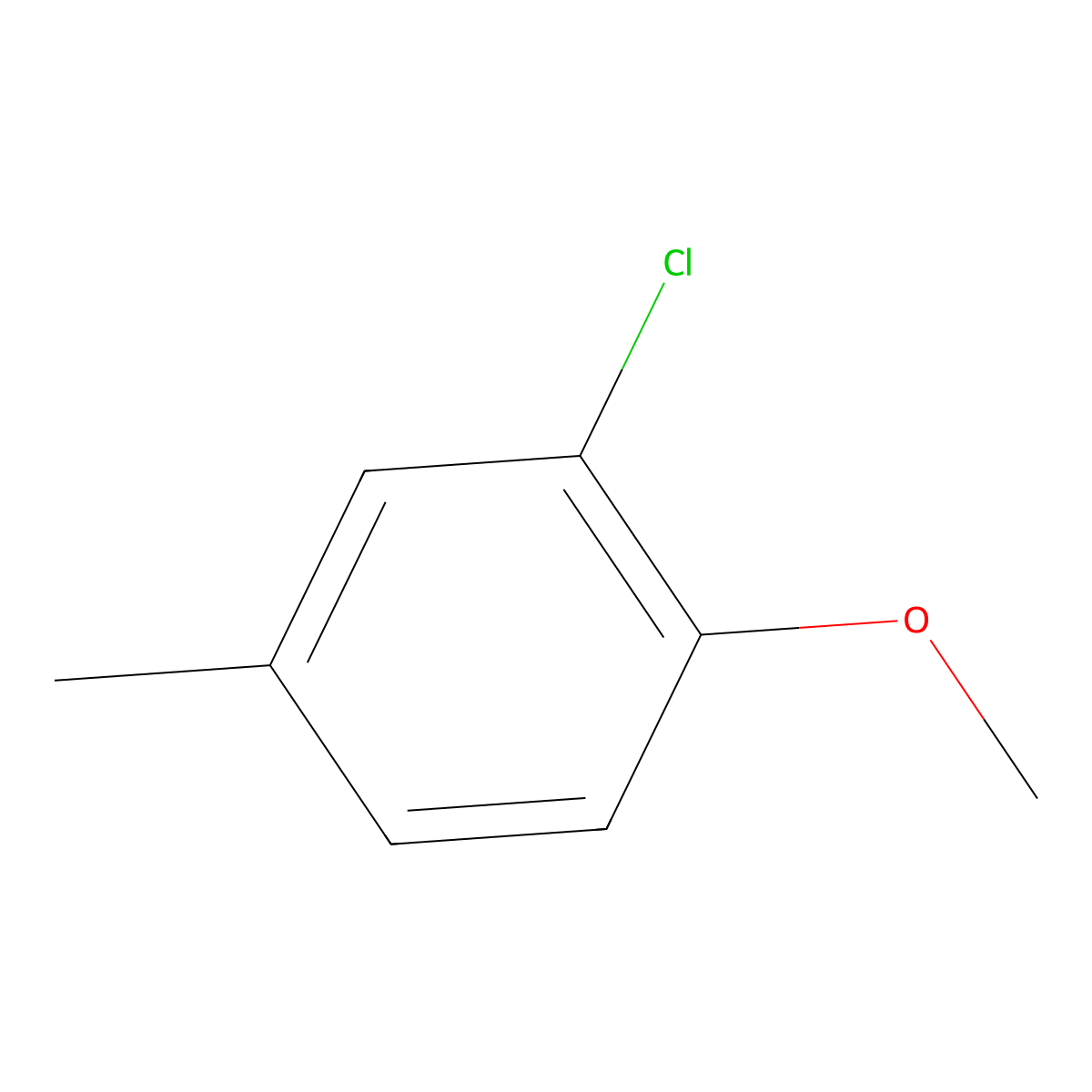 3-Chloro-4-methoxytoluene molecular structure, CAS 22002-44-4
