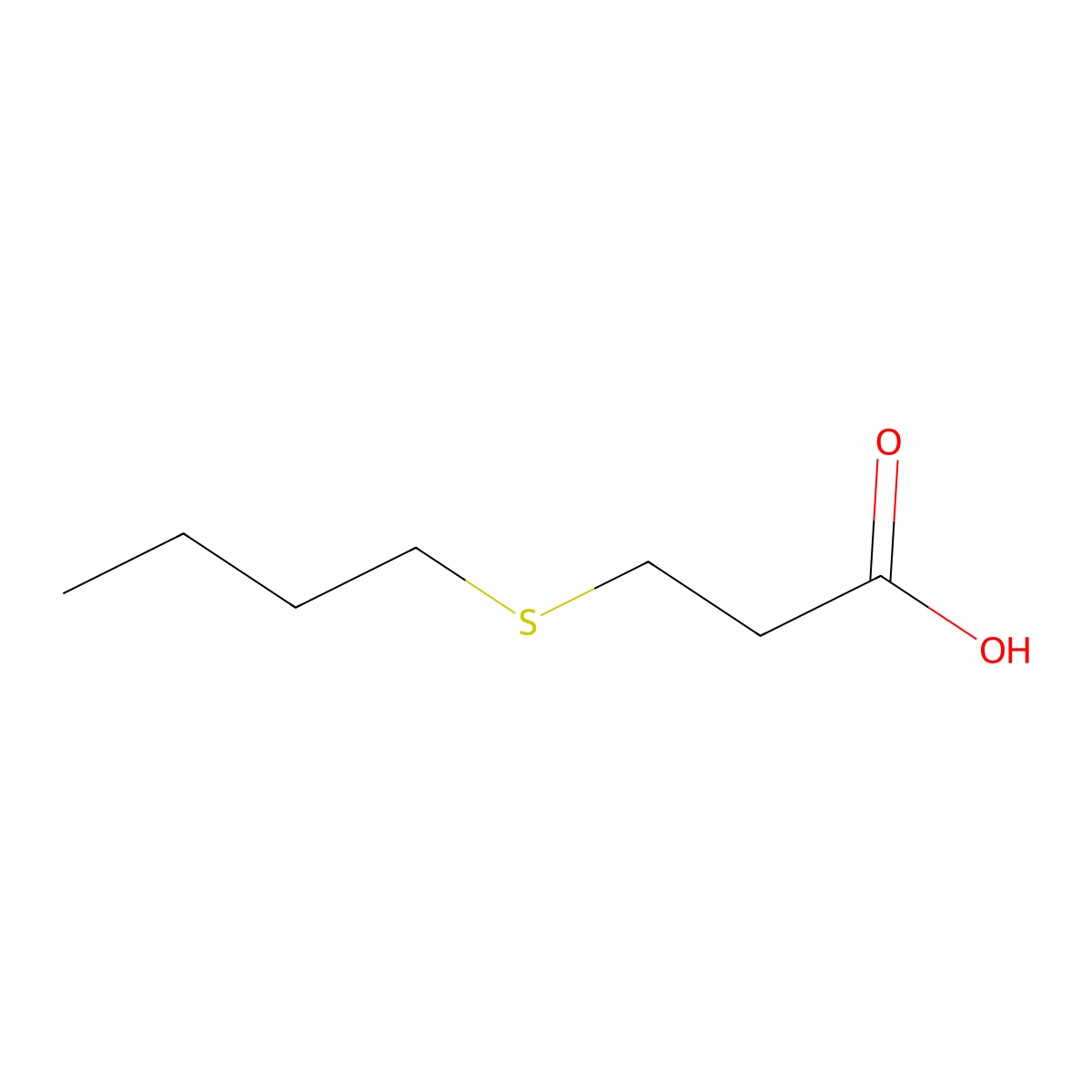 Propanoic acid, 3-(butylthio)- molecular structure, CAS 22002-73-9