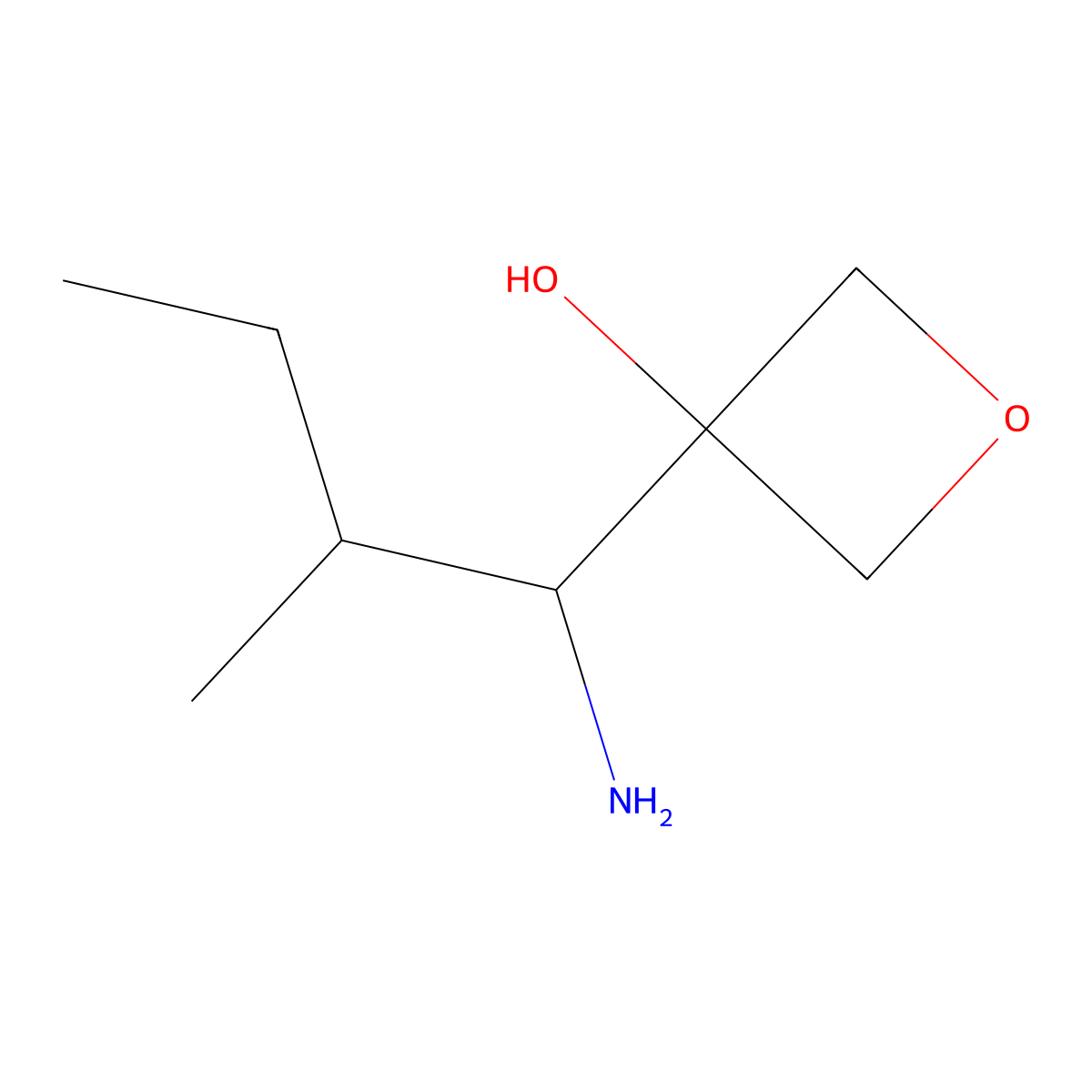 3-(1-Amino-2-methylbutyl)oxetan-3-ol molecular structure, CAS 2200214-74-8