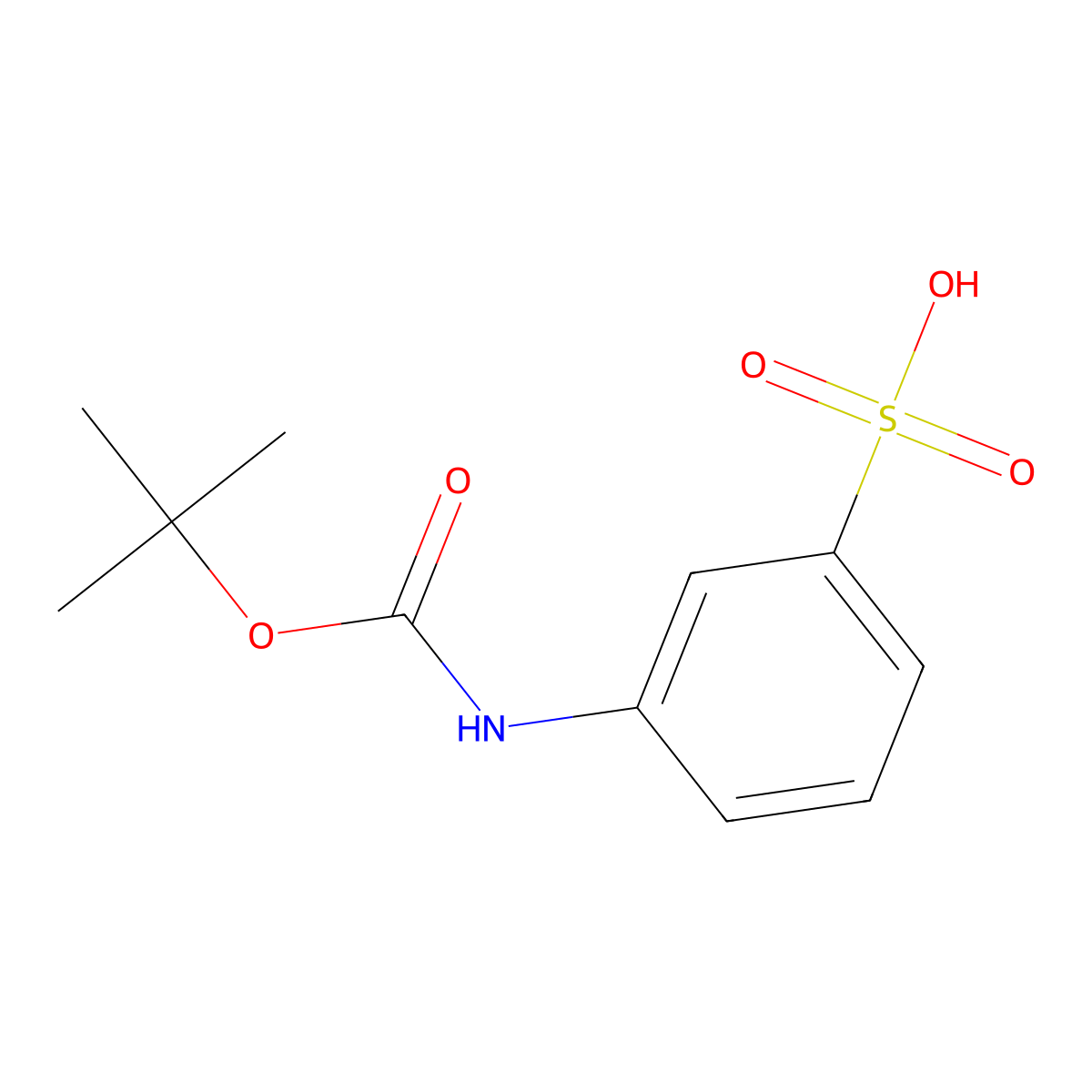 3-{[(Tert-butoxy)carbonyl]amino}benzene-1-sulfonic acid molecular structure, CAS 2200228-39-1