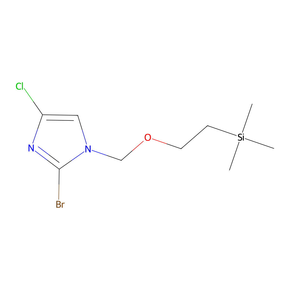 2-bromo-4-chloro-1-((2-(trimethylsilyl)ethoxy)methyl)-1H-imidazole molecular structure, CAS 2200238-98-6