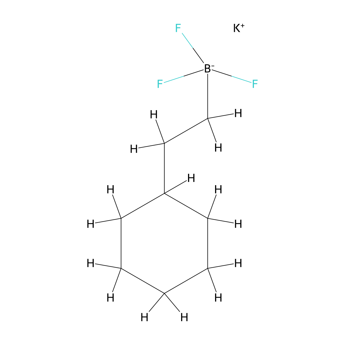 Potassium (2-cyclohexylethyl)trifluoroboranuide molecular structure, CAS 2200276-32-8