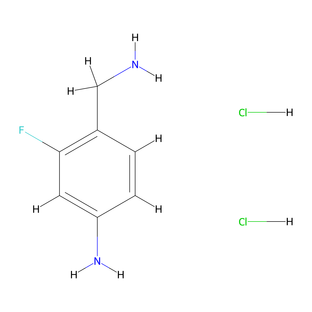 4-(Aminomethyl)-3-fluoroaniline dihydrochloride molecular structure, CAS 2200281-02-1