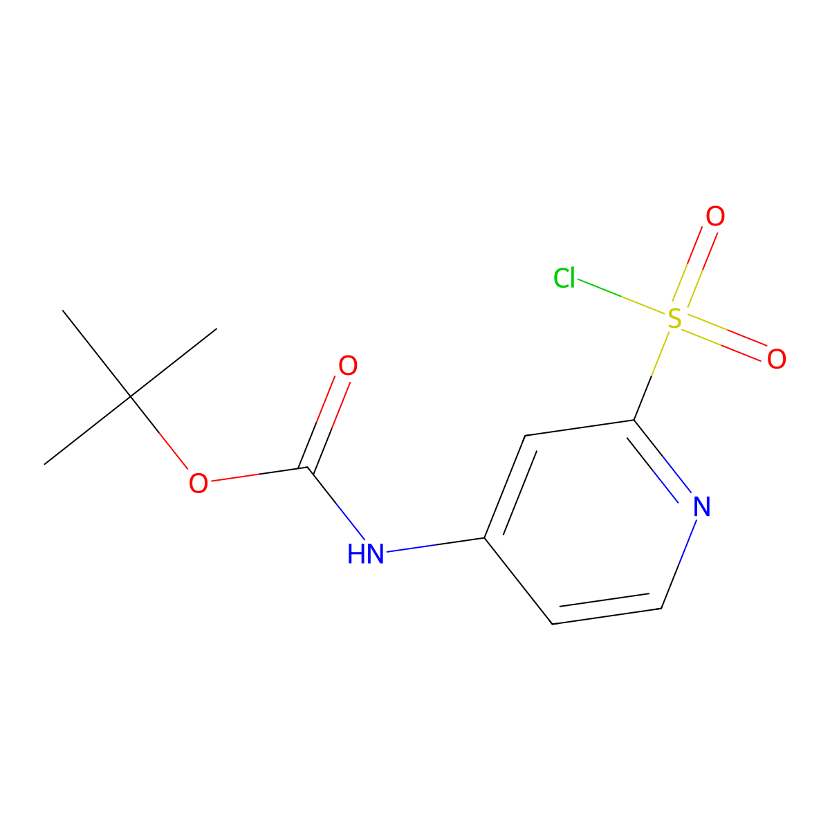 tert-butyl N-[2-(chlorosulfonyl)pyridin-4-yl]carbamate molecular structure, CAS 2200293-15-6