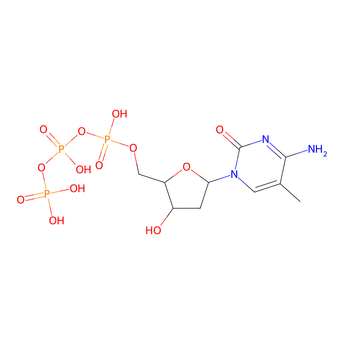 2'-Deoxy-5-methylcytidine 5'-(tetrahydrogen triphosphate) molecular structure, CAS 22003-12-9