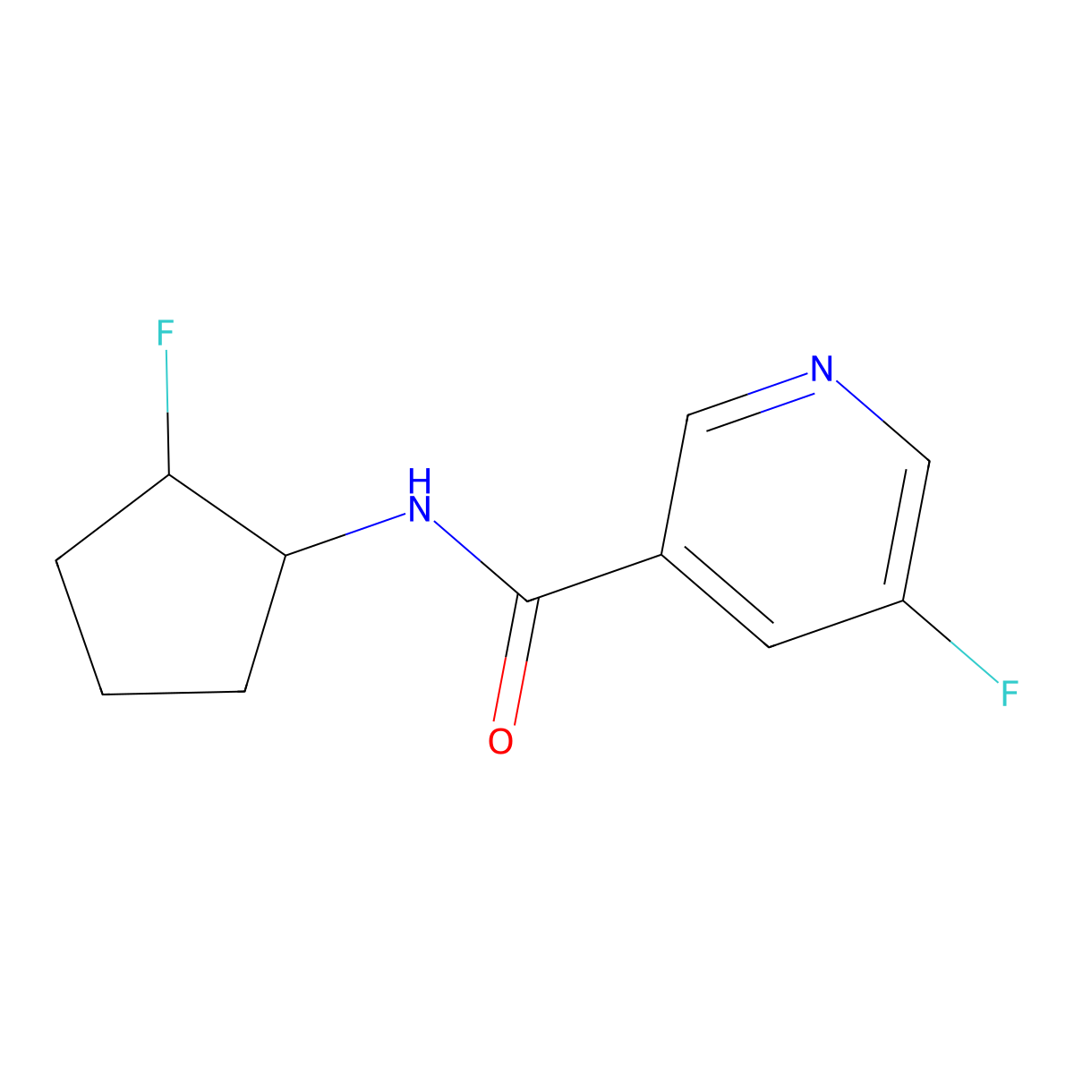 5-fluoro-N-[(1R,2R)-2-fluorocyclopentyl]pyridine-3-carboxamide molecular structure, CAS 2200300-38-3