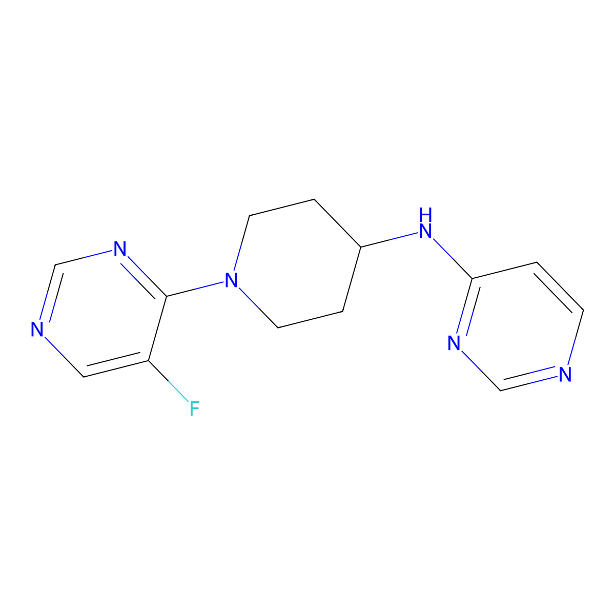 N-[1-(5-fluoropyrimidin-4-yl)piperidin-4-yl]pyrimidin-4-amine molecular structure, CAS 2200305-23-1