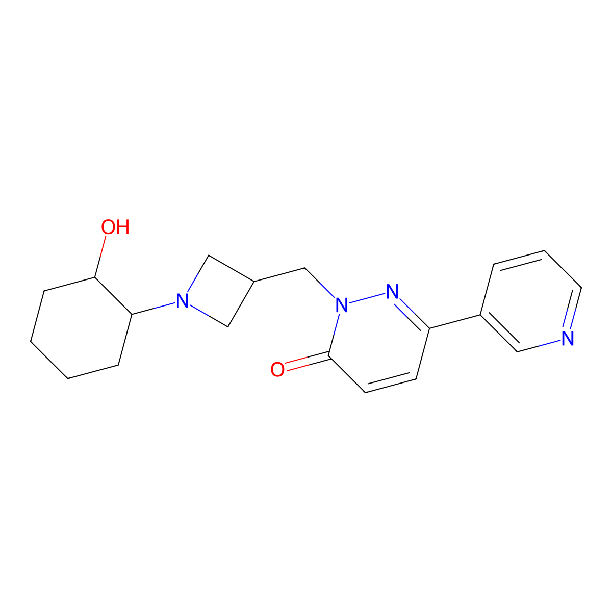 2-{[1-(2-Hydroxycyclohexyl)azetidin-3-yl]methyl}-6-(pyridin-3-yl)-2,3-dihydropyridazin-3-one molecular structure, CAS 2200311-44-8