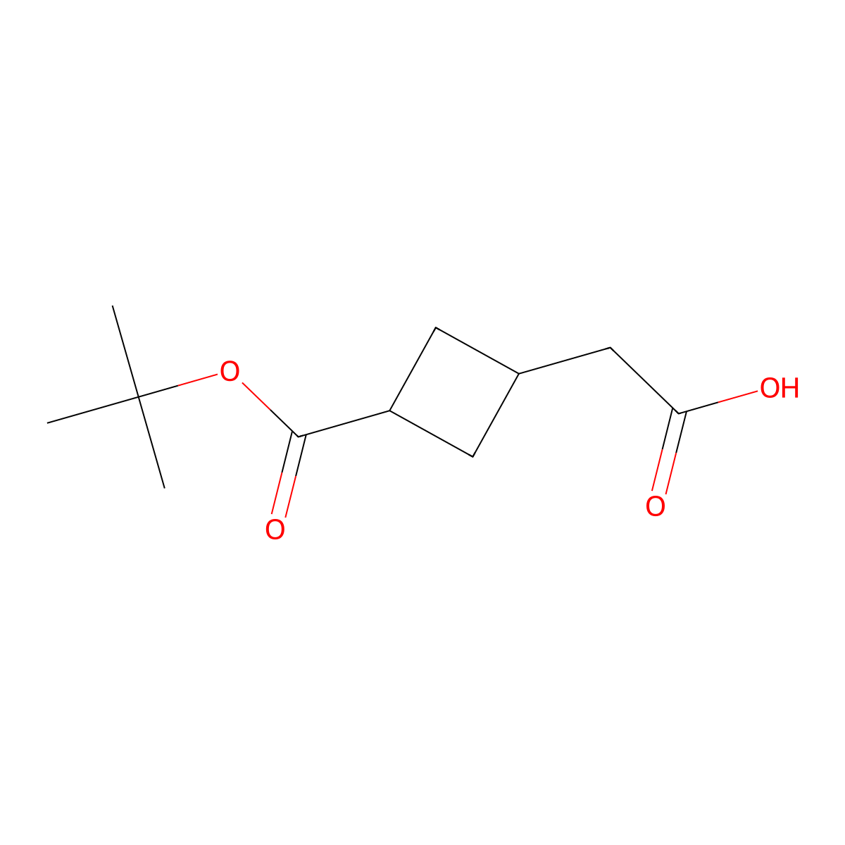 trans-2-(3-Tert-butoxycarbonylcyclobutyl)acetic acid molecular structure, CAS 2200314-34-5