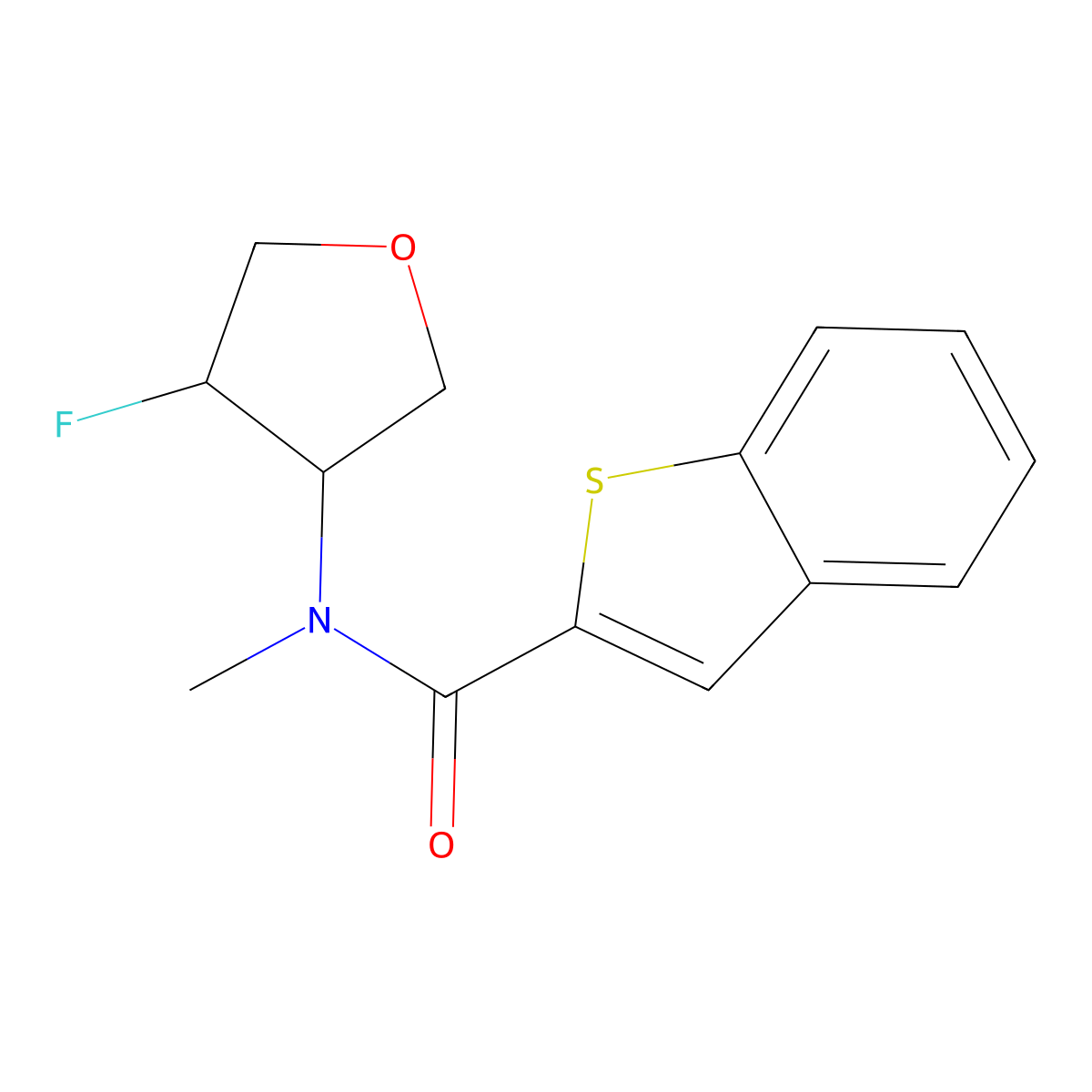 N-(4-fluorooxolan-3-yl)-N-methyl-1-benzothiophene-2-carboxamide molecular structure, CAS 2200315-31-5