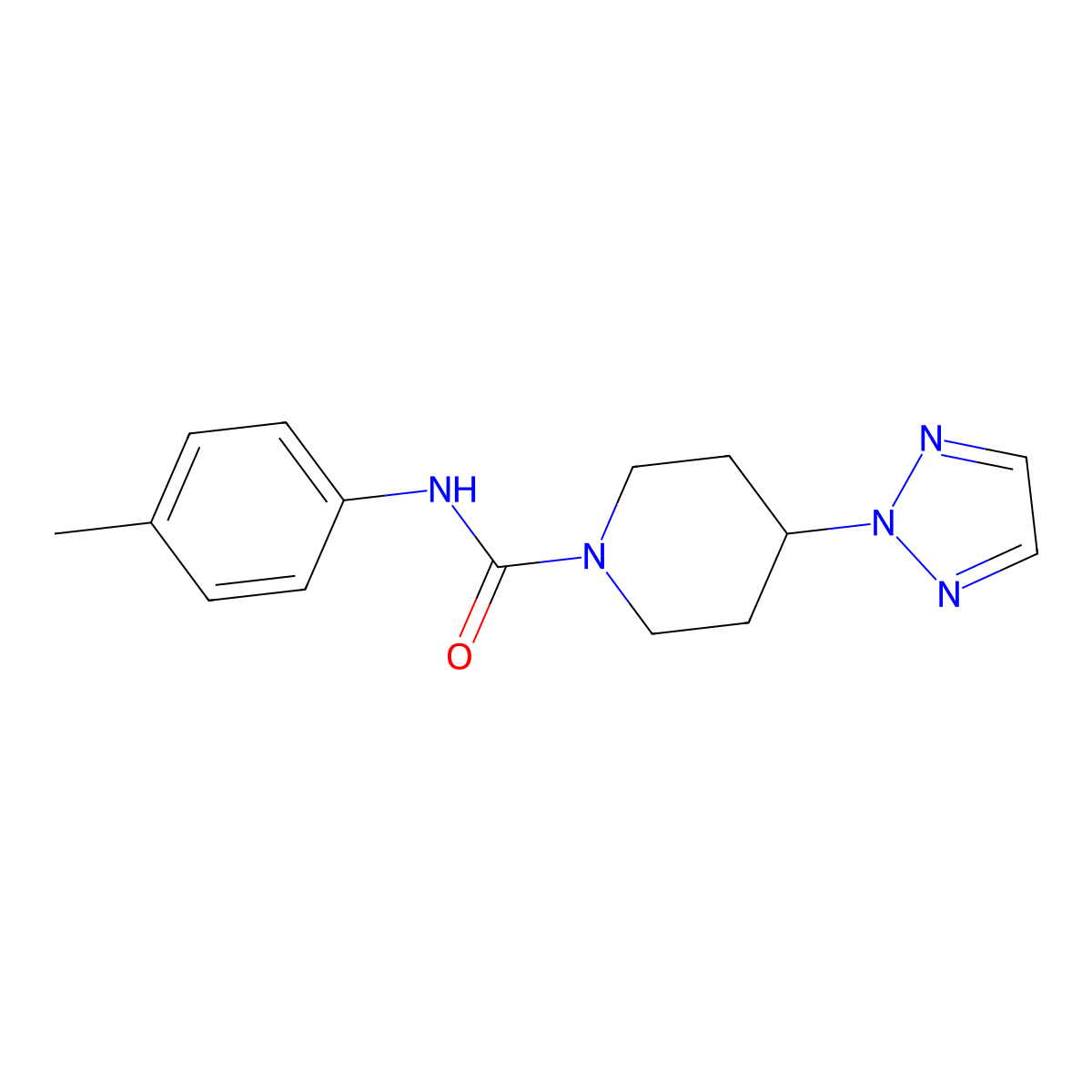 N-(p-tolyl)-4-(2H-1,2,3-triazol-2-yl)piperidine-1-carboxamide molecular structure, CAS 2200315-42-8