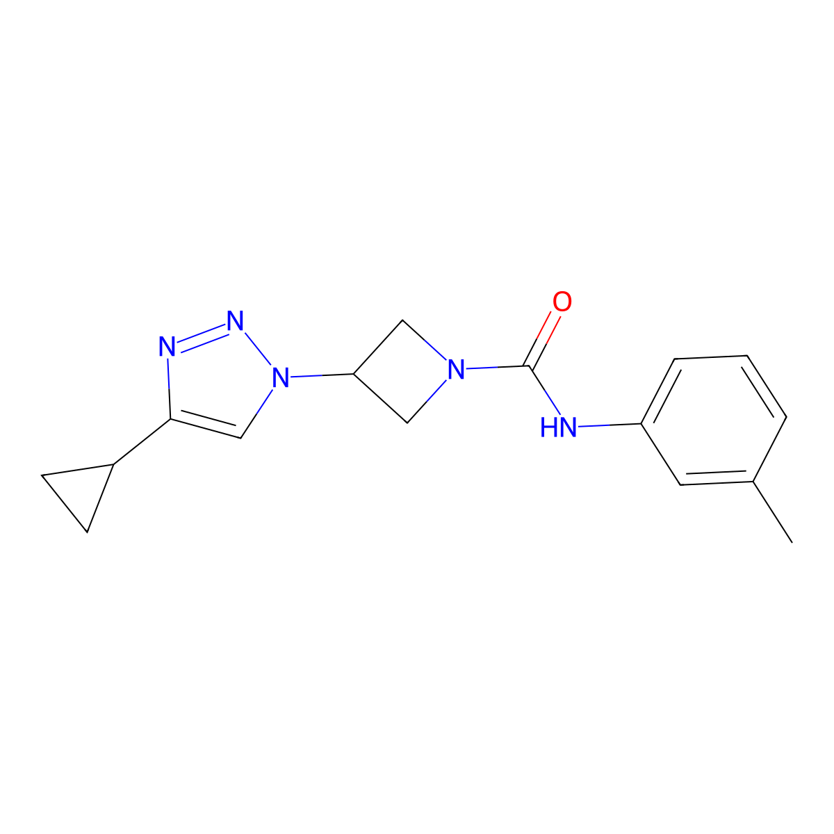 3-(4-cyclopropyl-1H-1,2,3-triazol-1-yl)-N-(m-tolyl)azetidine-1-carboxamide molecular structure, CAS 2200320-26-7