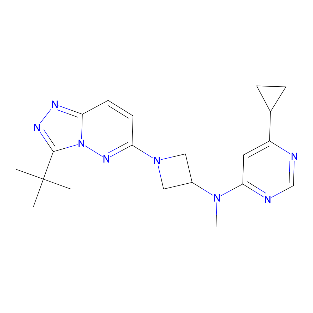 N-(1-{3-tert-butyl-[1,2,4]triazolo[4,3-b]pyridazin-6-yl}azetidin-3-yl)-6-cyclopropyl-N-methylpyrimidin-4-amine molecular structure, CAS 2200320-34-7