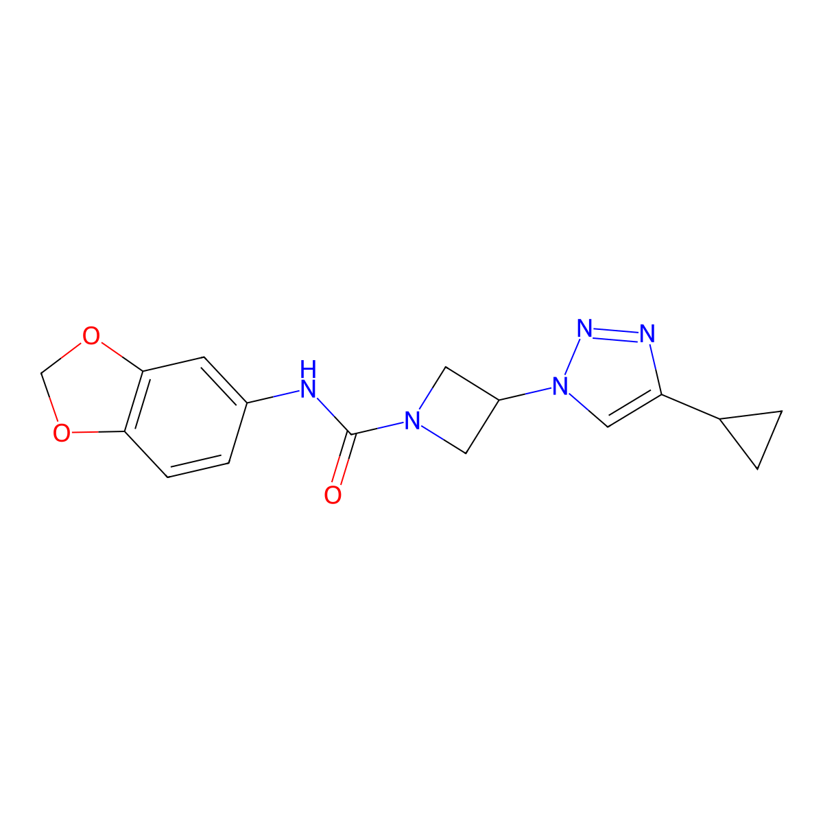 N-(benzo[d][1,3]dioxol-5-yl)-3-(4-cyclopropyl-1H-1,2,3-triazol-1-yl)azetidine-1-carboxamide molecular structure, CAS 2200322-39-8