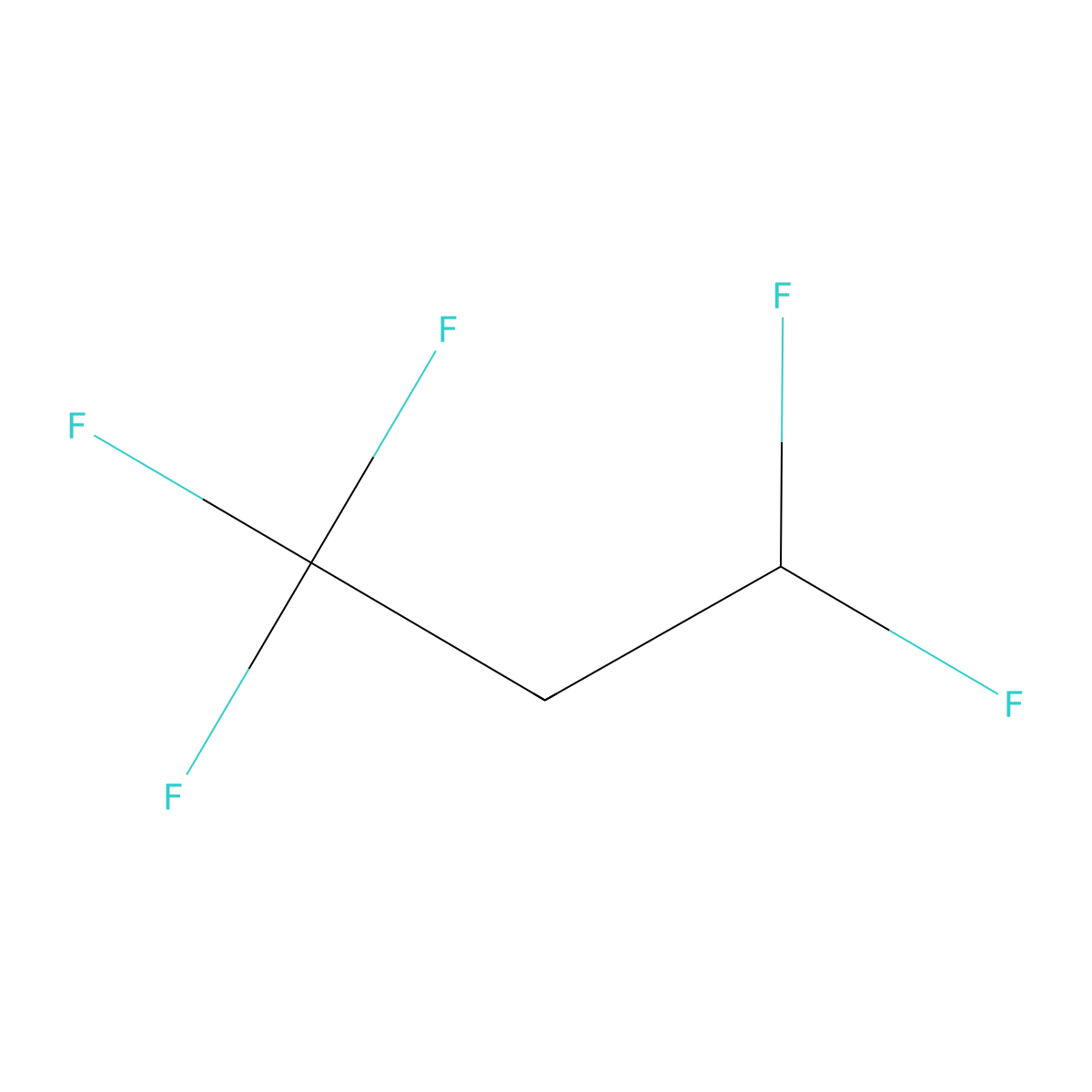 1,1,1,3,3-Pentafluoropropane molecular structure, CAS 220035-33-6