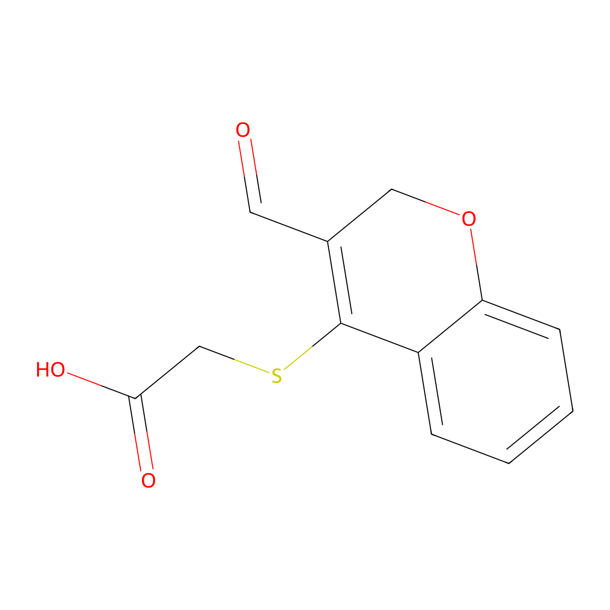 [(3-Formyl-2h-chromen-4-yl)thio]acetic acid molecular structure, CAS 2200388-64-1