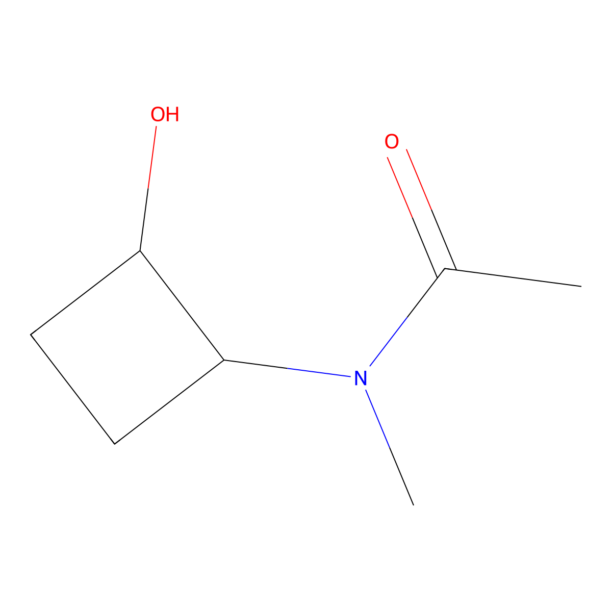 N-(2-hydroxycyclobutyl)-N-methylacetamide molecular structure, CAS 2200396-34-3
