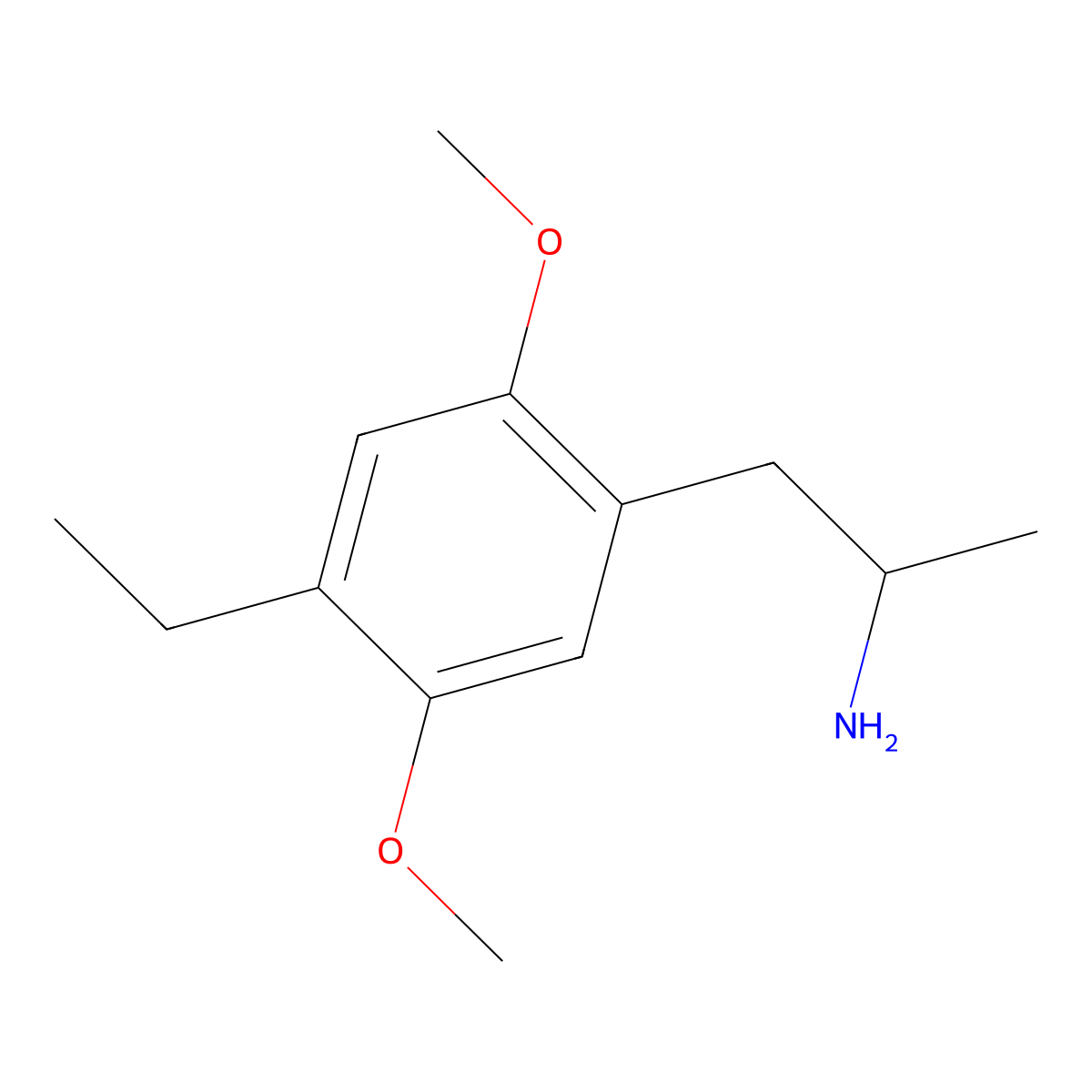 2,5-Dimethoxy-4-ethylamphetamine molecular structure, CAS 22004-32-6