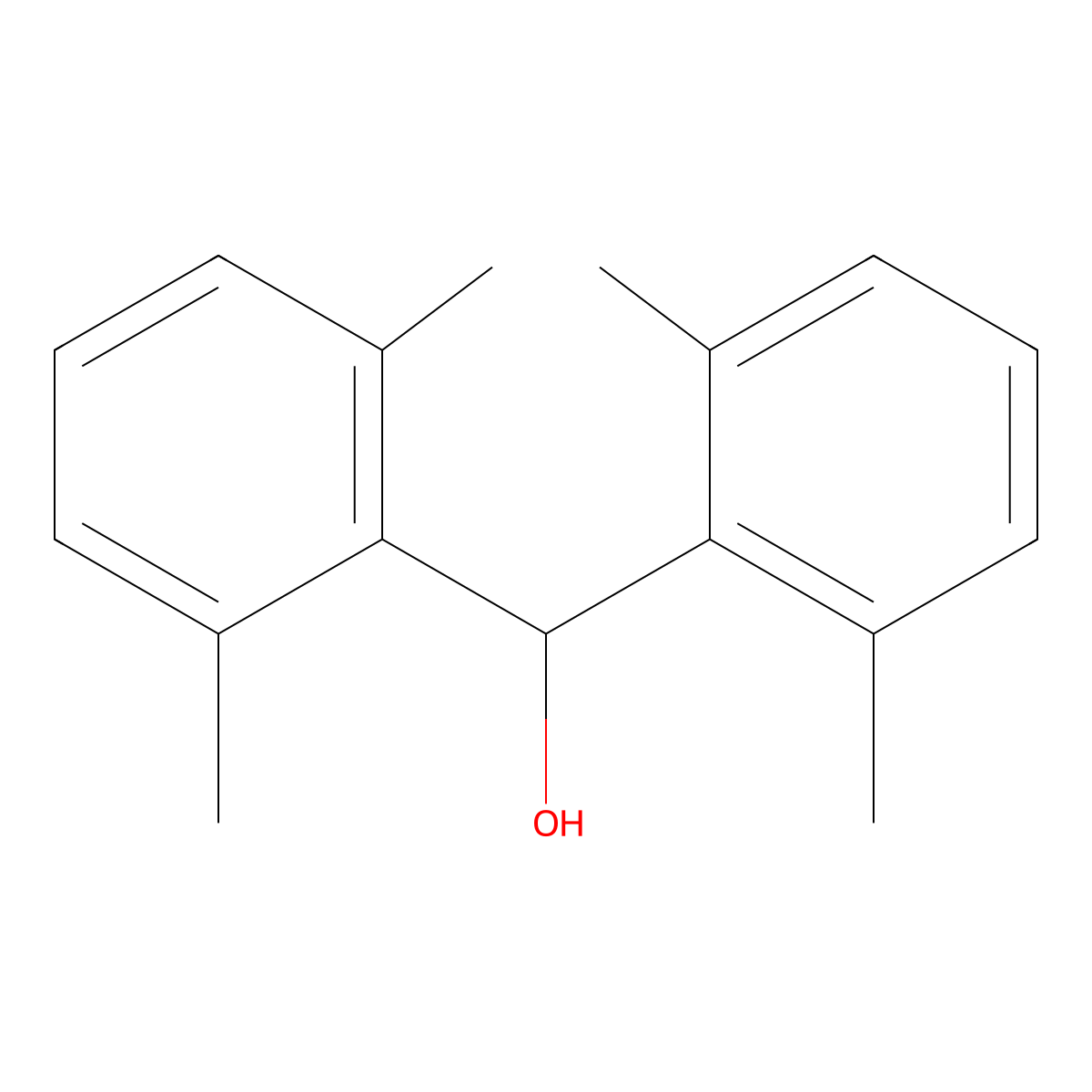 Bis(2,6-dimethylphenyl)methanol molecular structure, CAS 22004-65-5