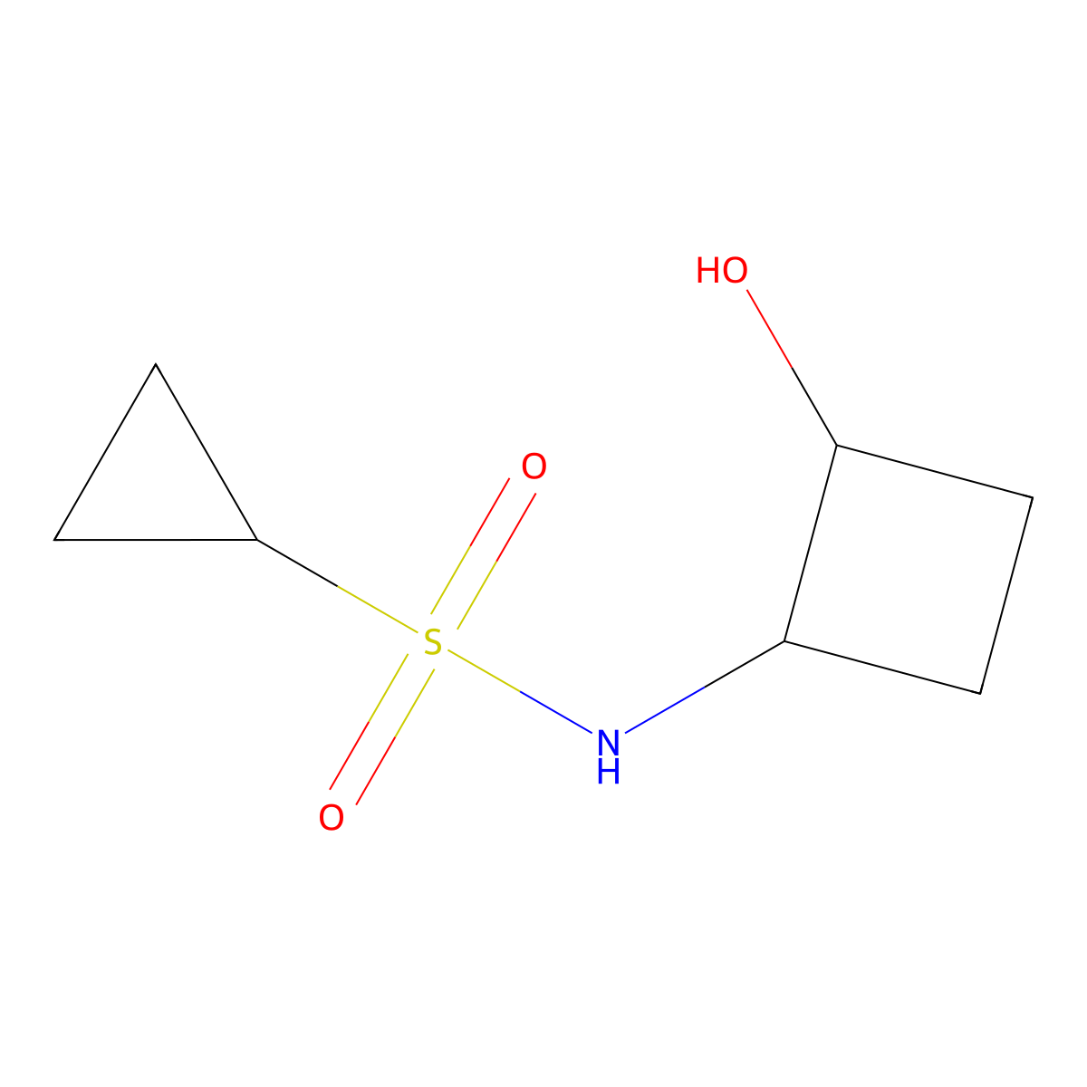 N-(2-hydroxycyclobutyl)cyclopropanesulfonamide molecular structure, CAS 2200400-85-5