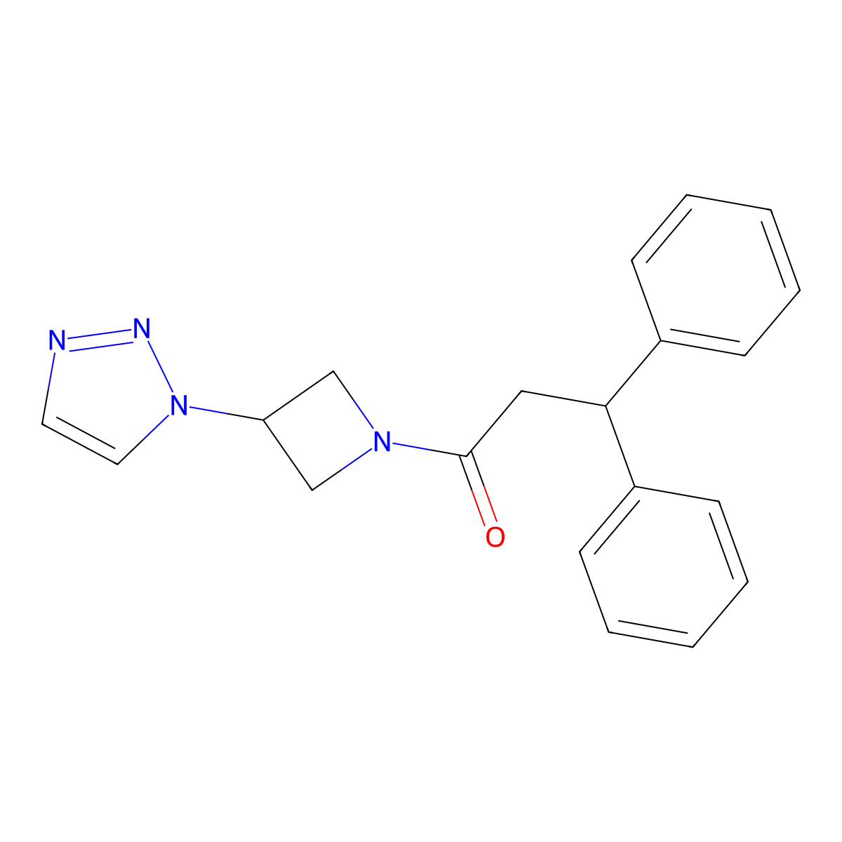 1-(3-(1H-1,2,3-triazol-1-yl)azetidin-1-yl)-3,3-diphenylpropan-1-one molecular structure, CAS 2200402-81-7