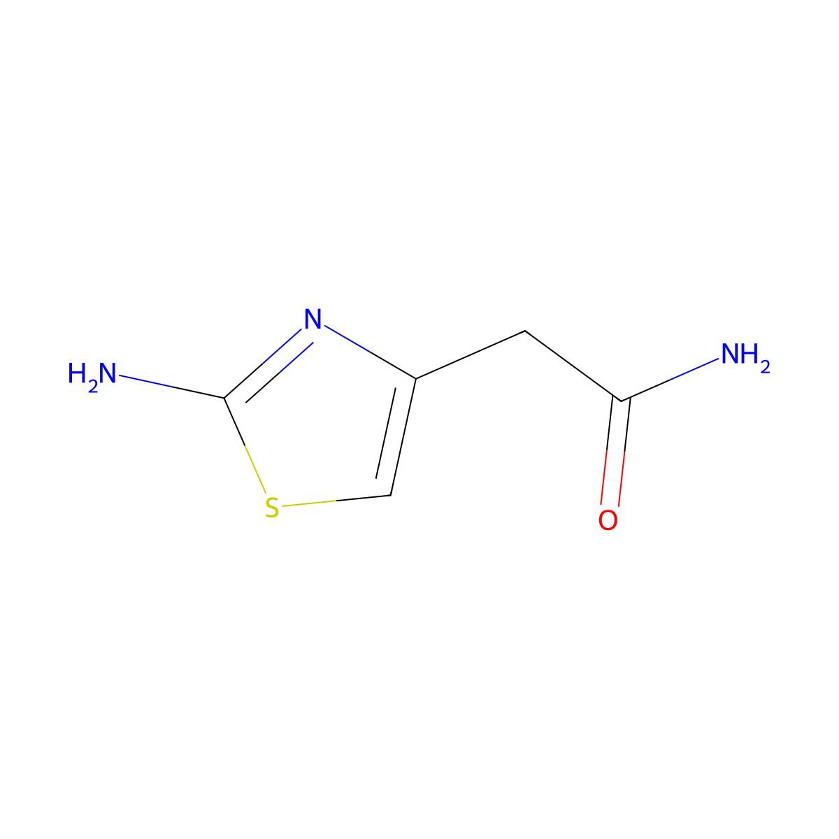 2-(2-Amino-1,3-thiazol-4-yl)acetamide molecular structure, CAS 220041-33-8
