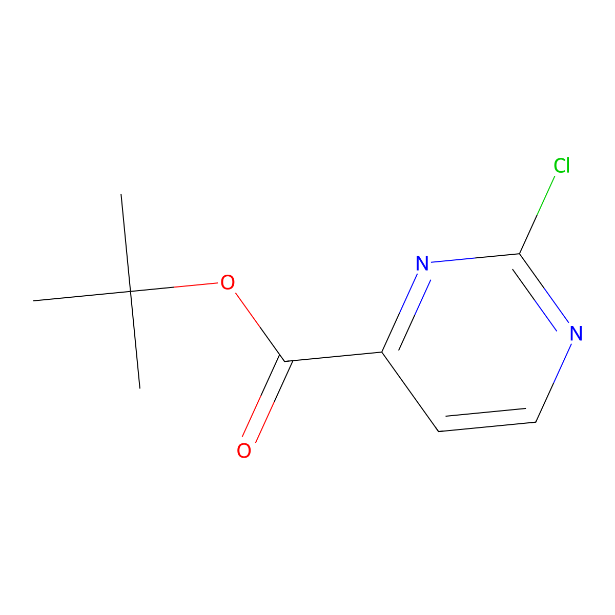 Tert-butyl 2-chloropyrimidine-4-carboxylate molecular structure, CAS 220041-42-9