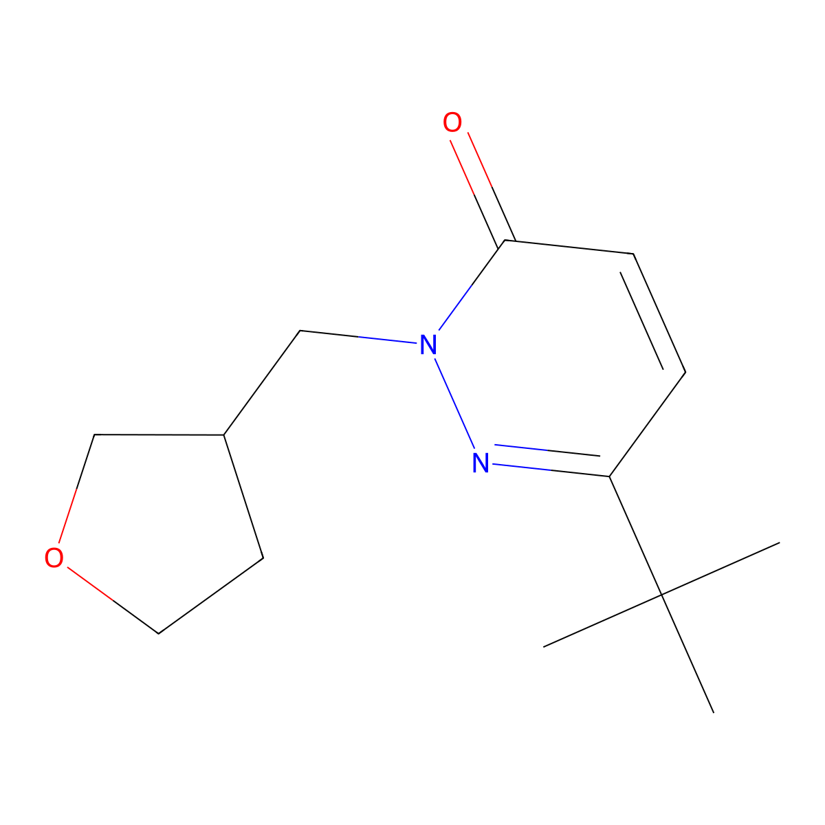 6-Tert-butyl-2-[(oxolan-3-yl)methyl]-2,3-dihydropyridazin-3-one molecular structure, CAS 2200424-17-3