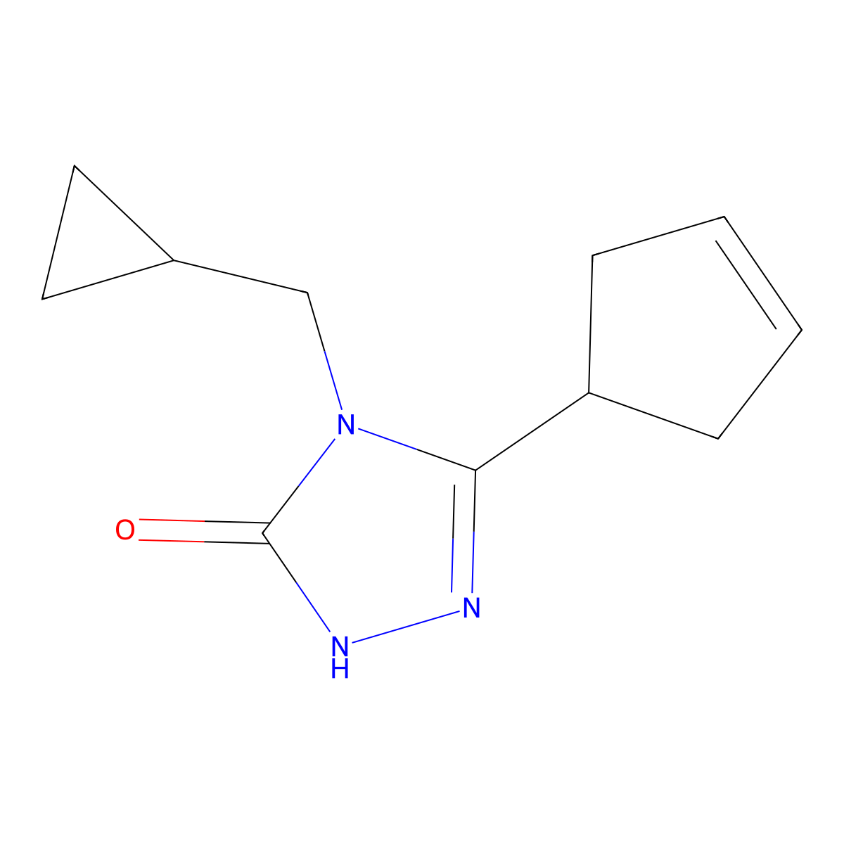 3-(cyclopent-3-en-1-yl)-4-(cyclopropylmethyl)-4,5-dihydro-1H-1,2,4-triazol-5-one molecular structure, CAS 2200424-99-1