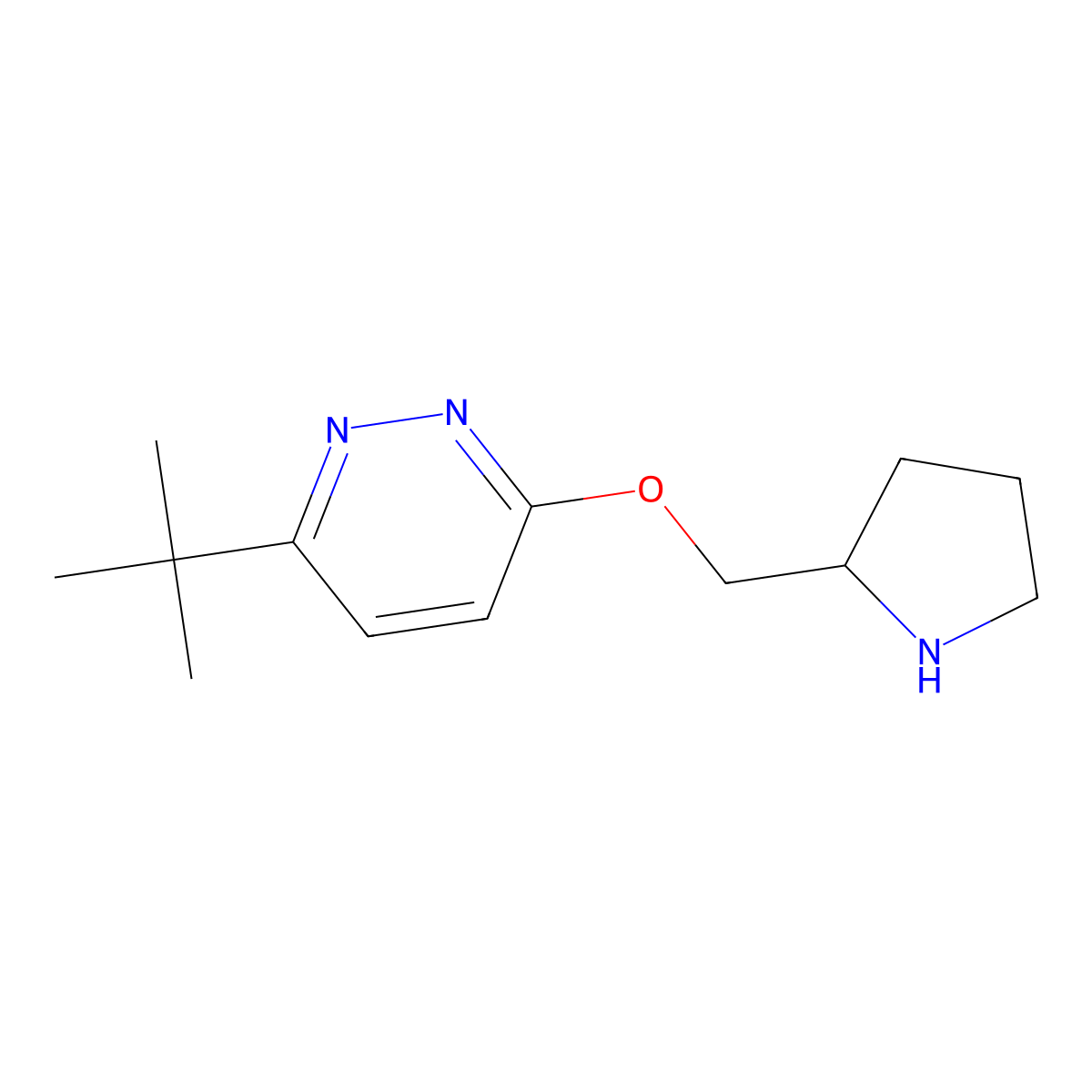 3-Tert-butyl-6-[(pyrrolidin-2-yl)methoxy]pyridazine molecular structure, CAS 2200425-13-2