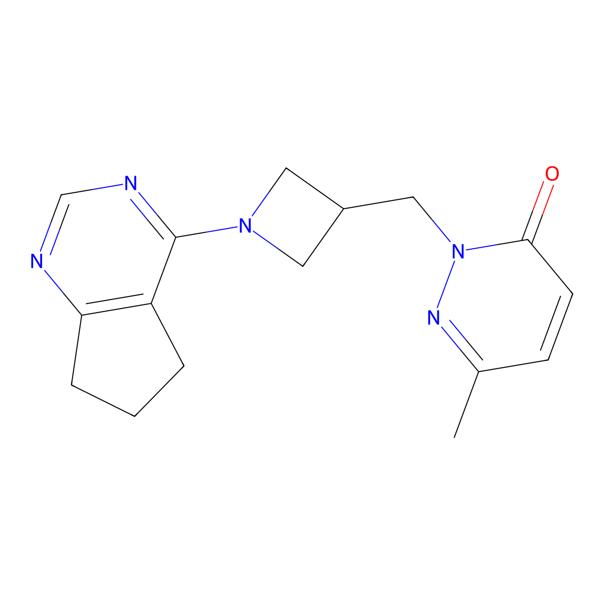 2-[(1-{5H,6H,7H-cyclopenta[d]pyrimidin-4-yl}azetidin-3-yl)methyl]-6-methyl-2,3-dihydropyridazin-3-one molecular structure, CAS 2200425-17-6