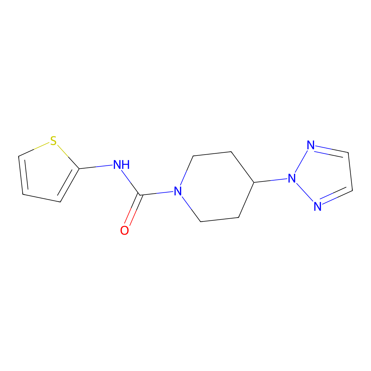 N-(thiophen-2-yl)-4-(2H-1,2,3-triazol-2-yl)piperidine-1-carboxamide molecular structure, CAS 2200428-70-0