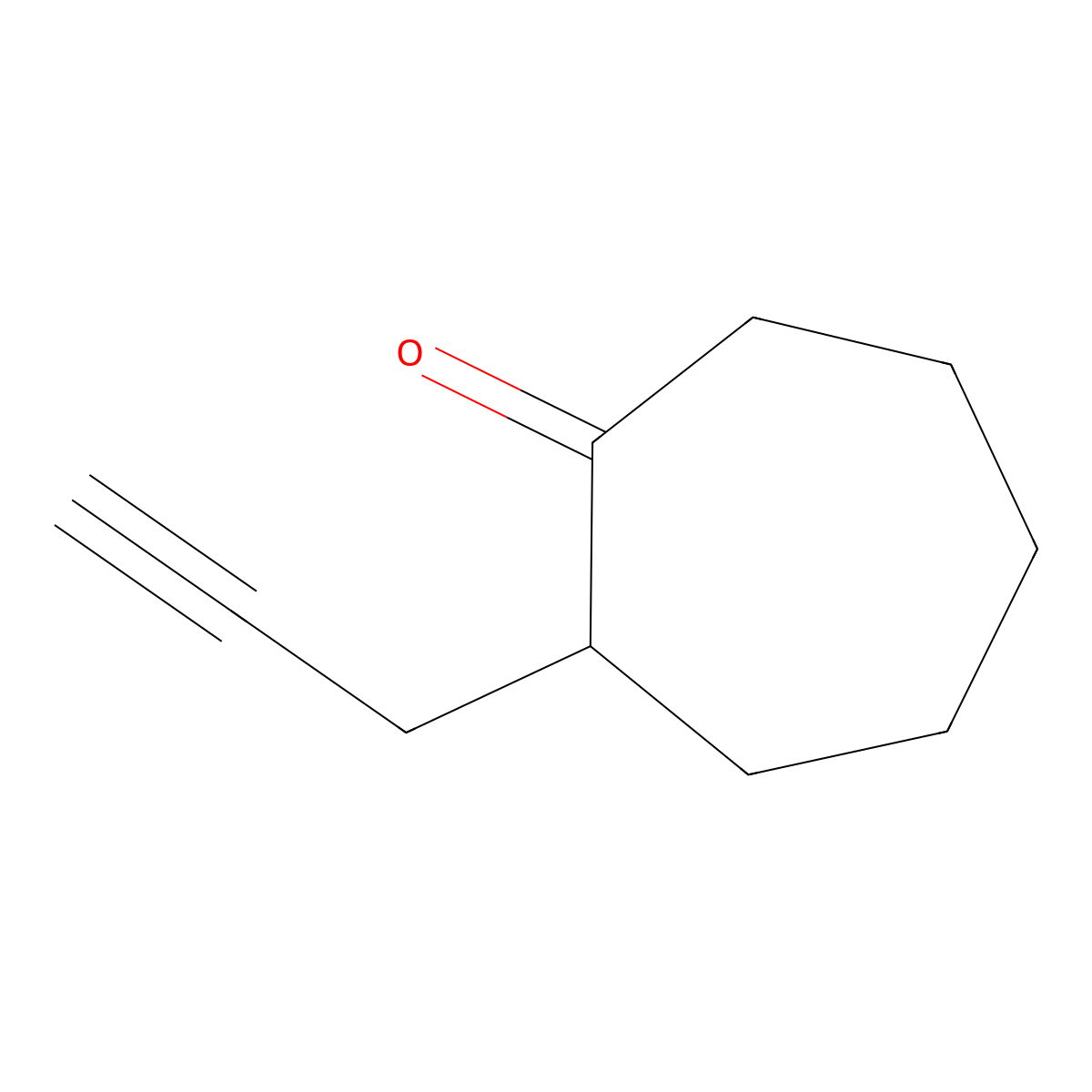 2-(Prop-2-yn-1-yl)cycloheptan-1-one molecular structure, CAS 220043-96-9