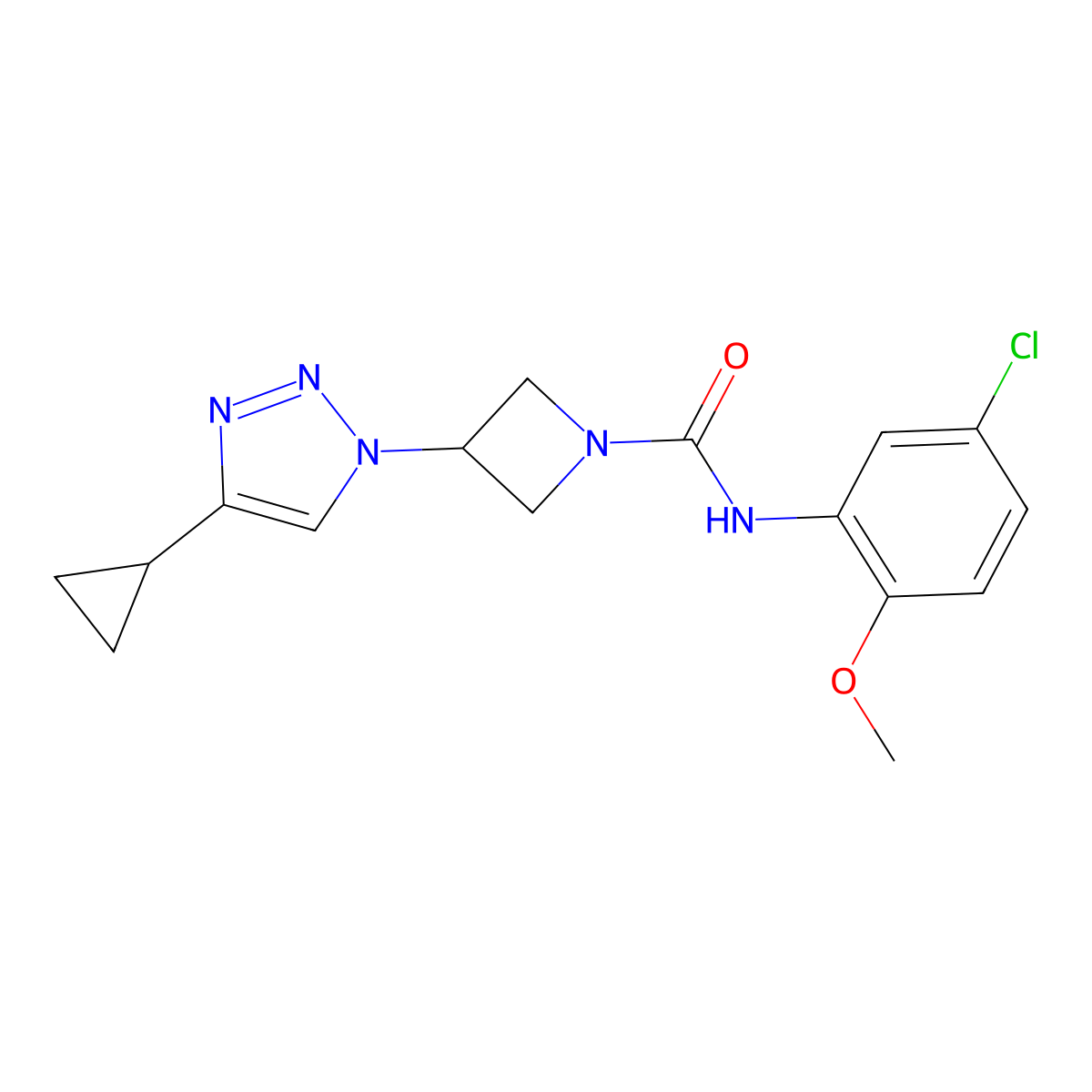 N-(5-chloro-2-methoxyphenyl)-3-(4-cyclopropyl-1H-1,2,3-triazol-1-yl)azetidine-1-carboxamide molecular structure, CAS 2200471-40-3