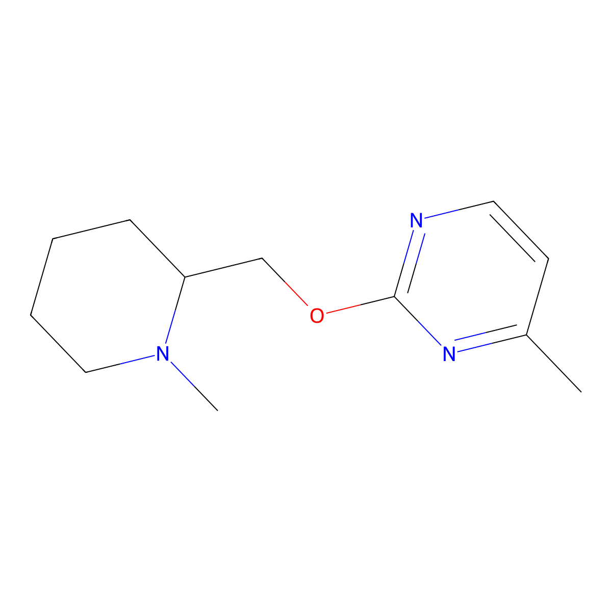 4-Methyl-2-[(1-methylpiperidin-2-yl)methoxy]pyrimidine molecular structure, CAS 2200499-21-2