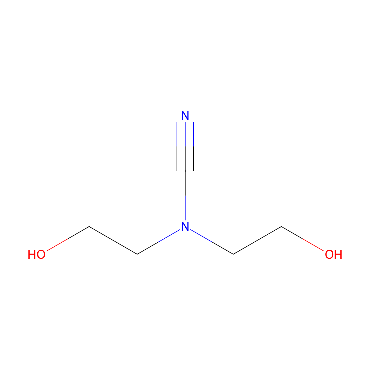 2-[Cyano(2-hydroxyethyl)amino]ethan-1-ol molecular structure, CAS 22005-36-3