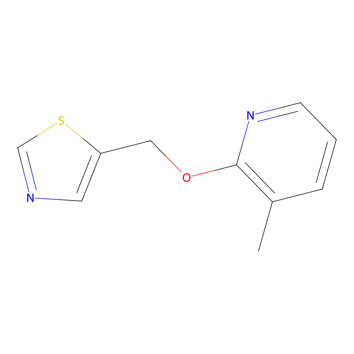 3-Methyl-2-[(1,3-thiazol-5-yl)methoxy]pyridine molecular structure, CAS 2200541-51-9