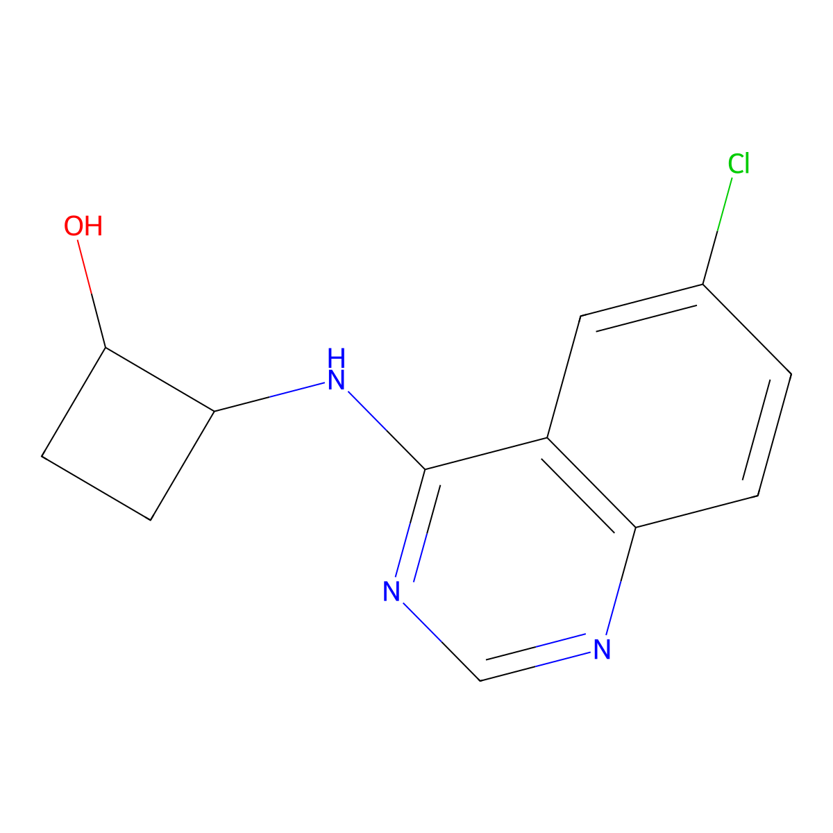 2-[(6-Chloroquinazolin-4-yl)amino]cyclobutan-1-ol molecular structure, CAS 2200541-85-9