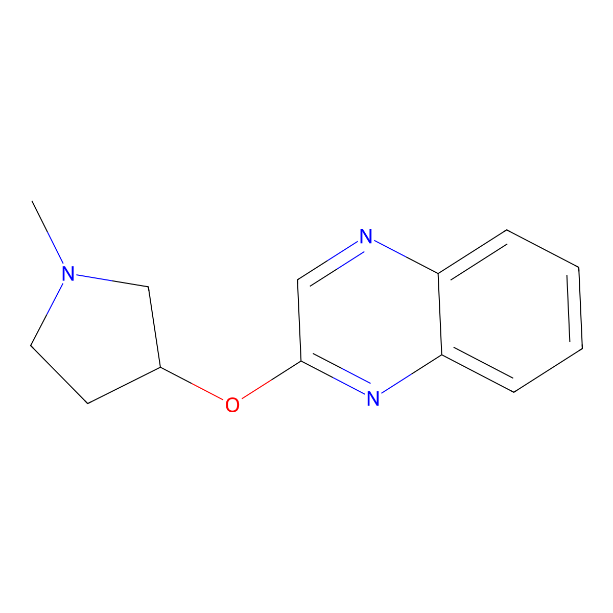 2-[(1-Methylpyrrolidin-3-yl)oxy]quinoxaline molecular structure, CAS 2200542-28-3